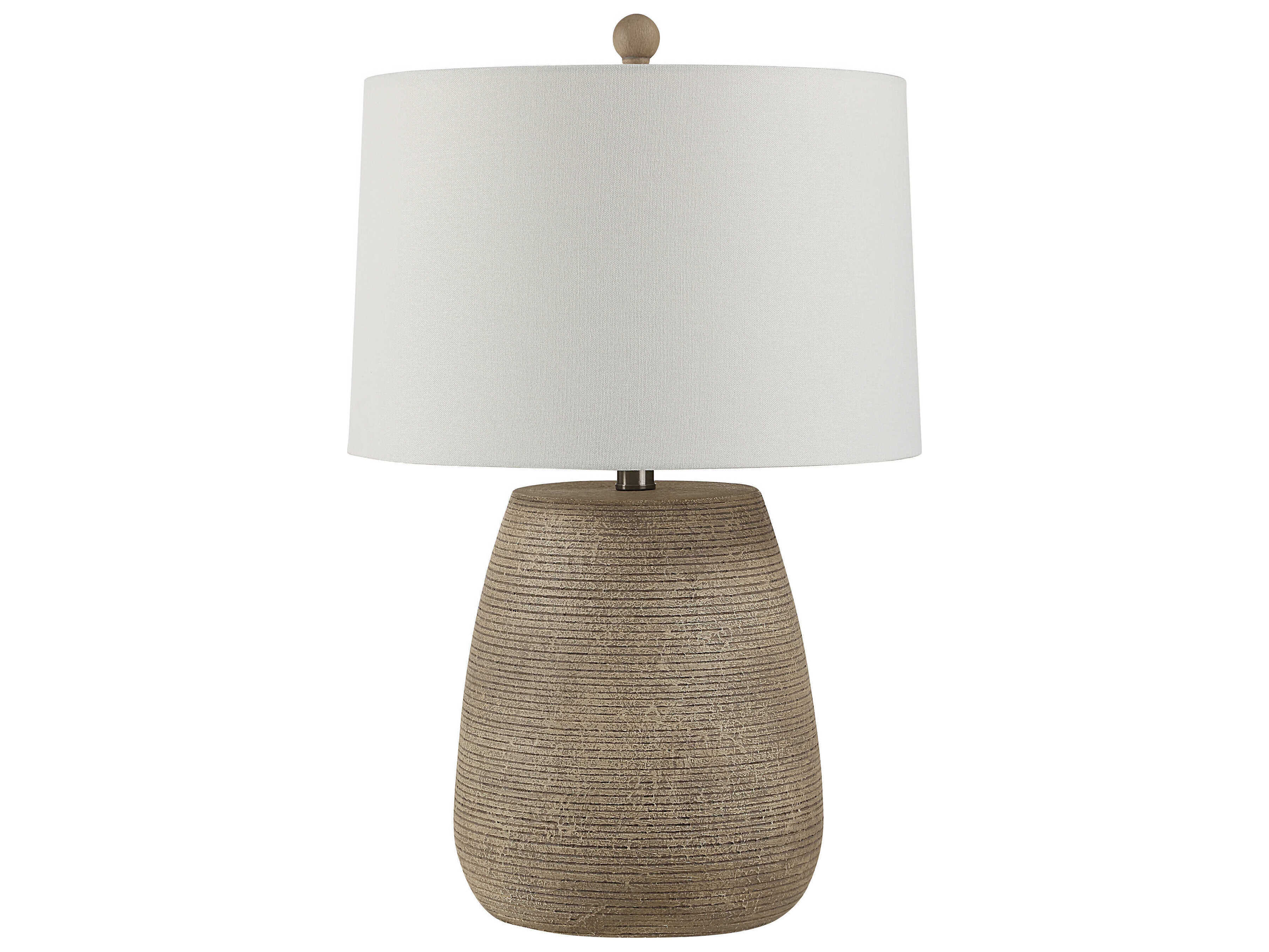 Renwil Optima Faux Ribbed Stone Texture Brown Table Lamp