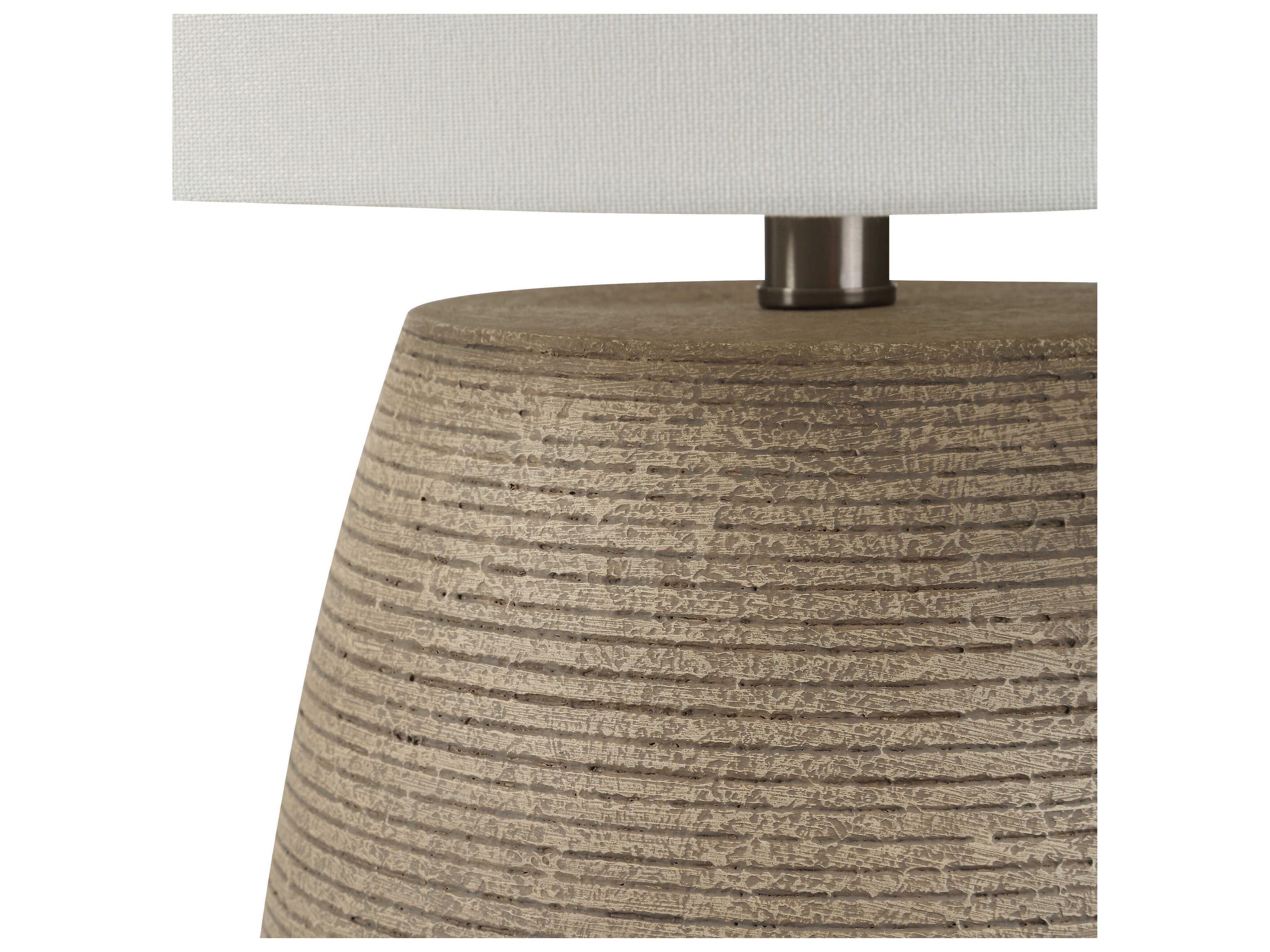 Renwil Optima Faux Ribbed Stone Texture Brown Table Lamp