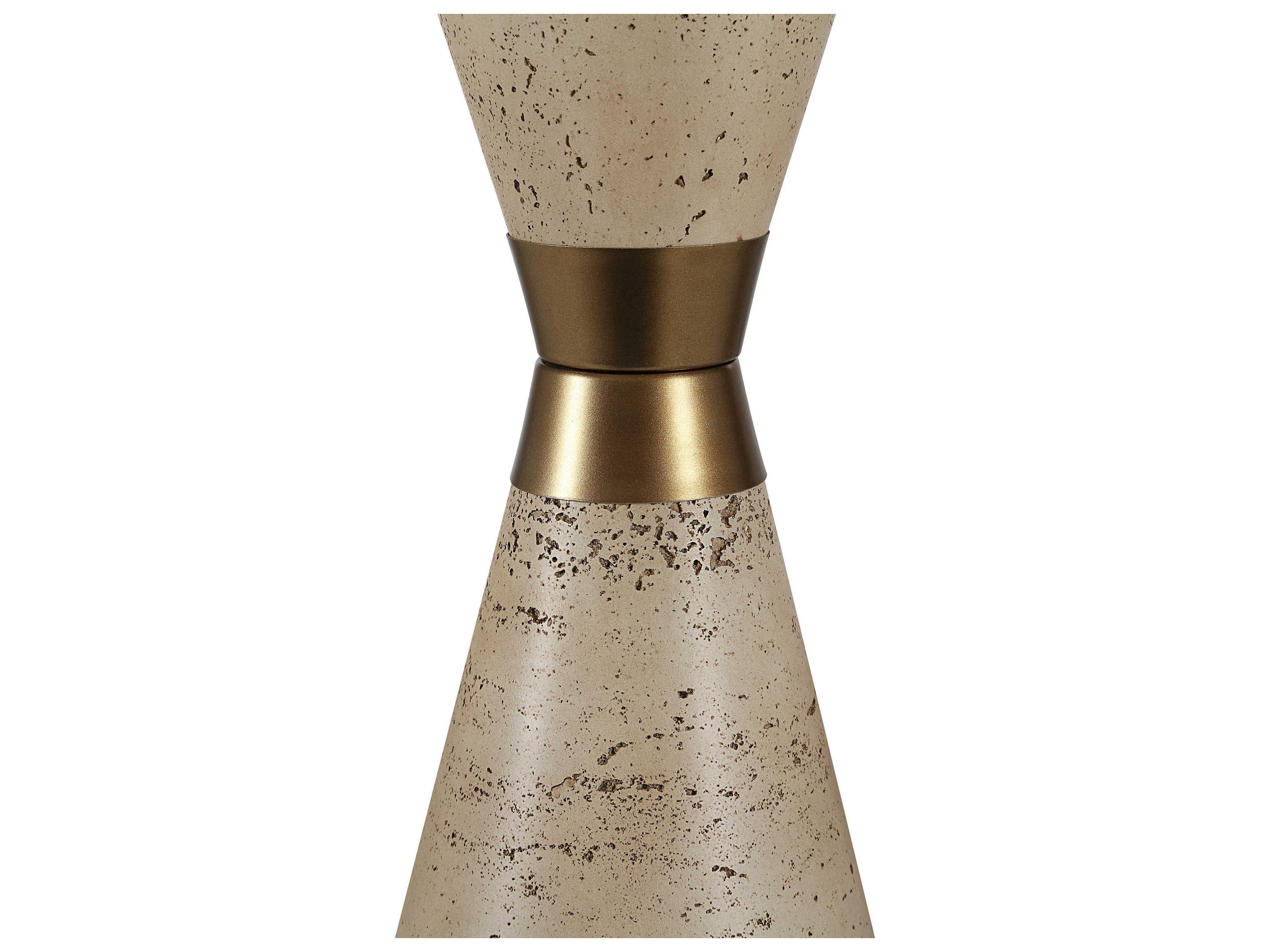 Renwil Veza Faux Beige Travertine Off White Buffet Lamp