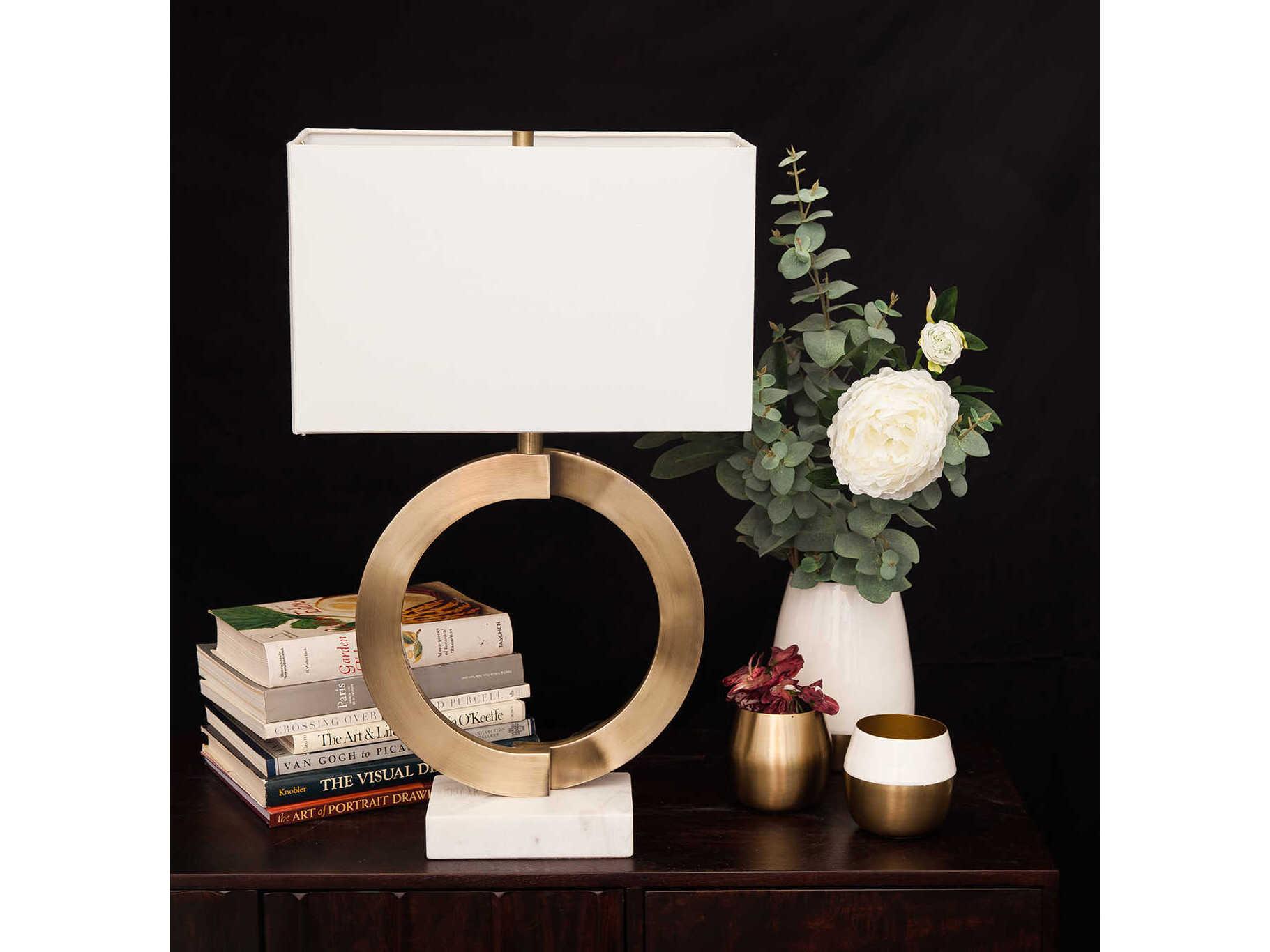 Renwil Skylar Antique Brass Buffet Lamp