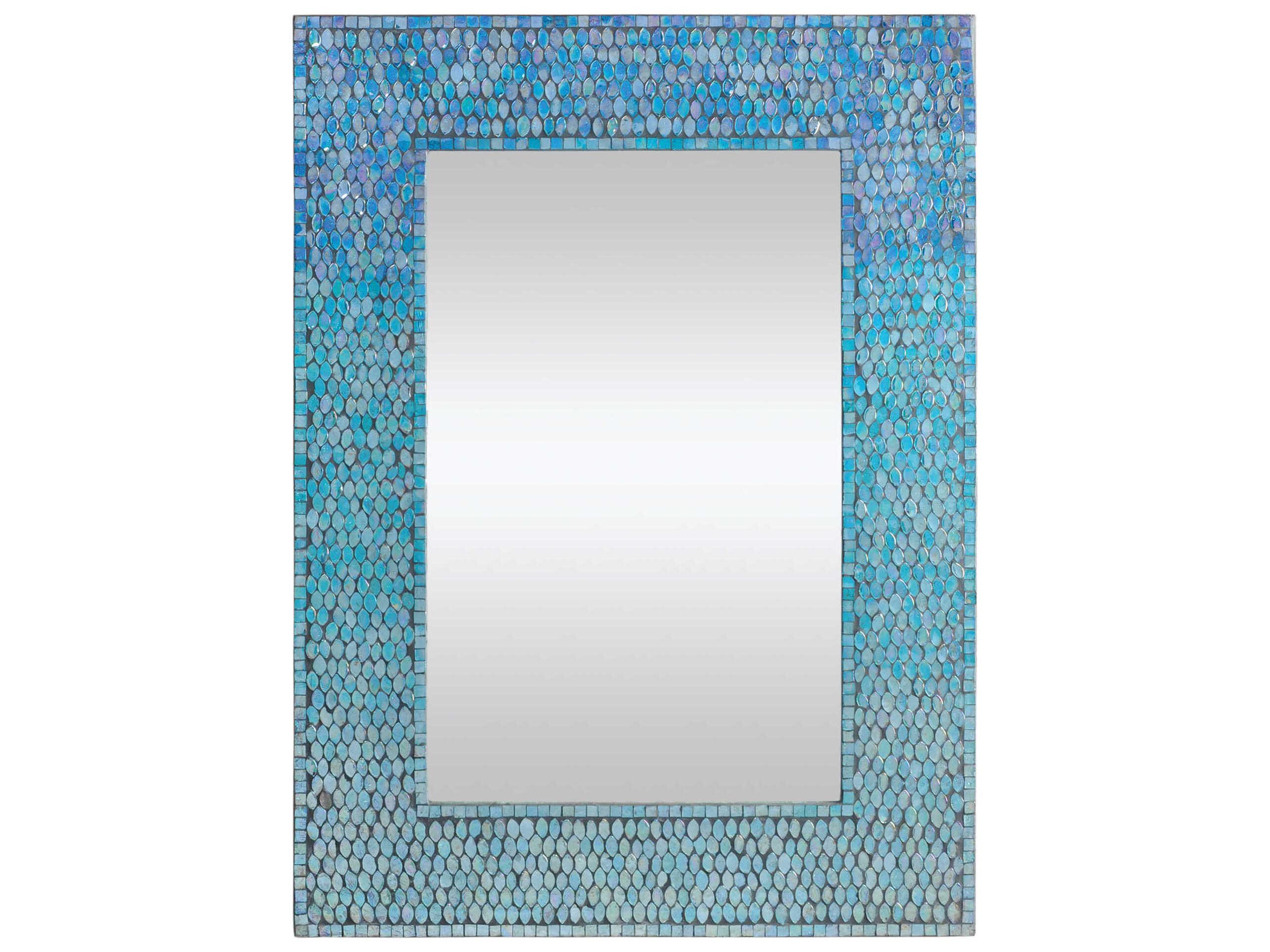 Renwil Catarina Blue Rectangular Wall Mirror