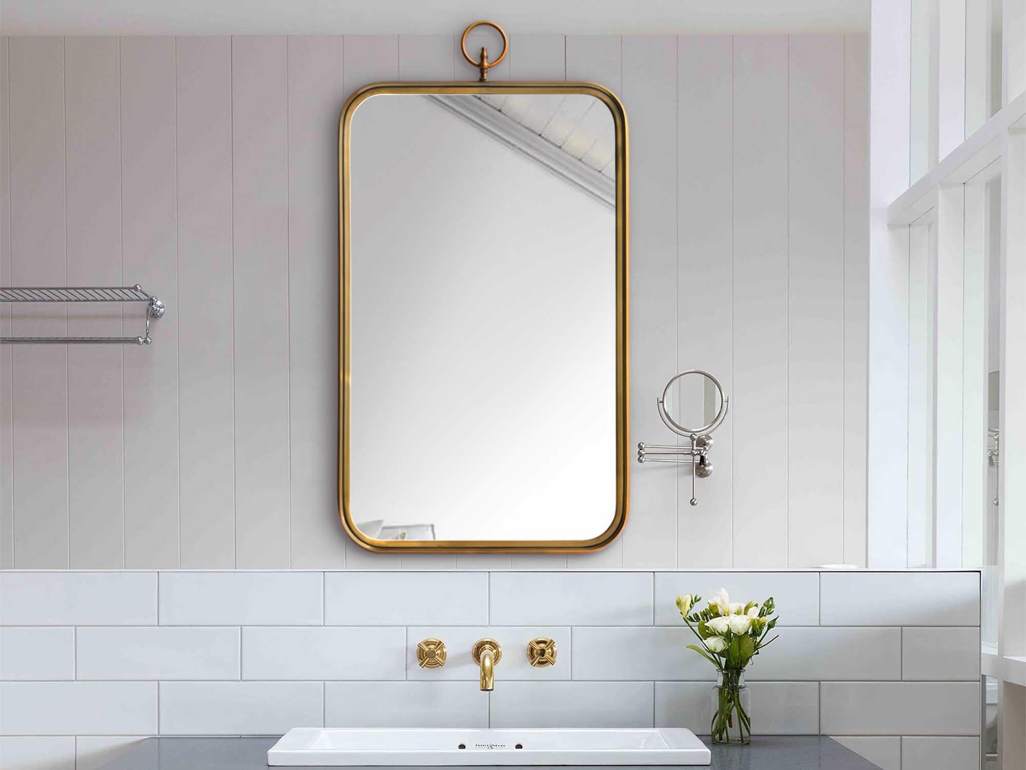 Renwil Coburg Brass Rectangular Wall Mirror