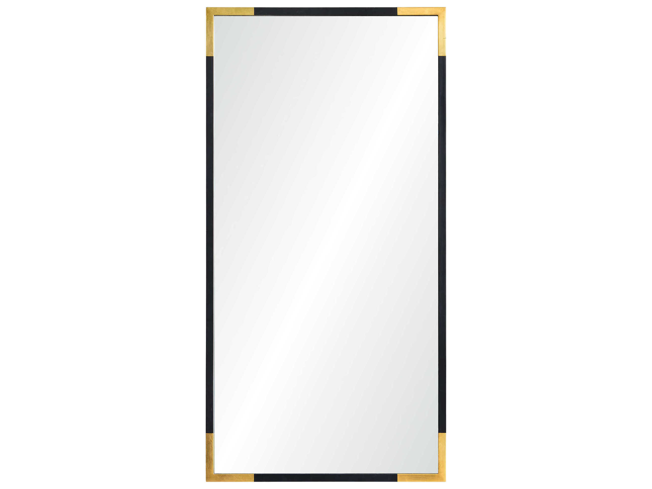 Renwil Osmond Gold Leaf Black Rectangular Wall Mirror