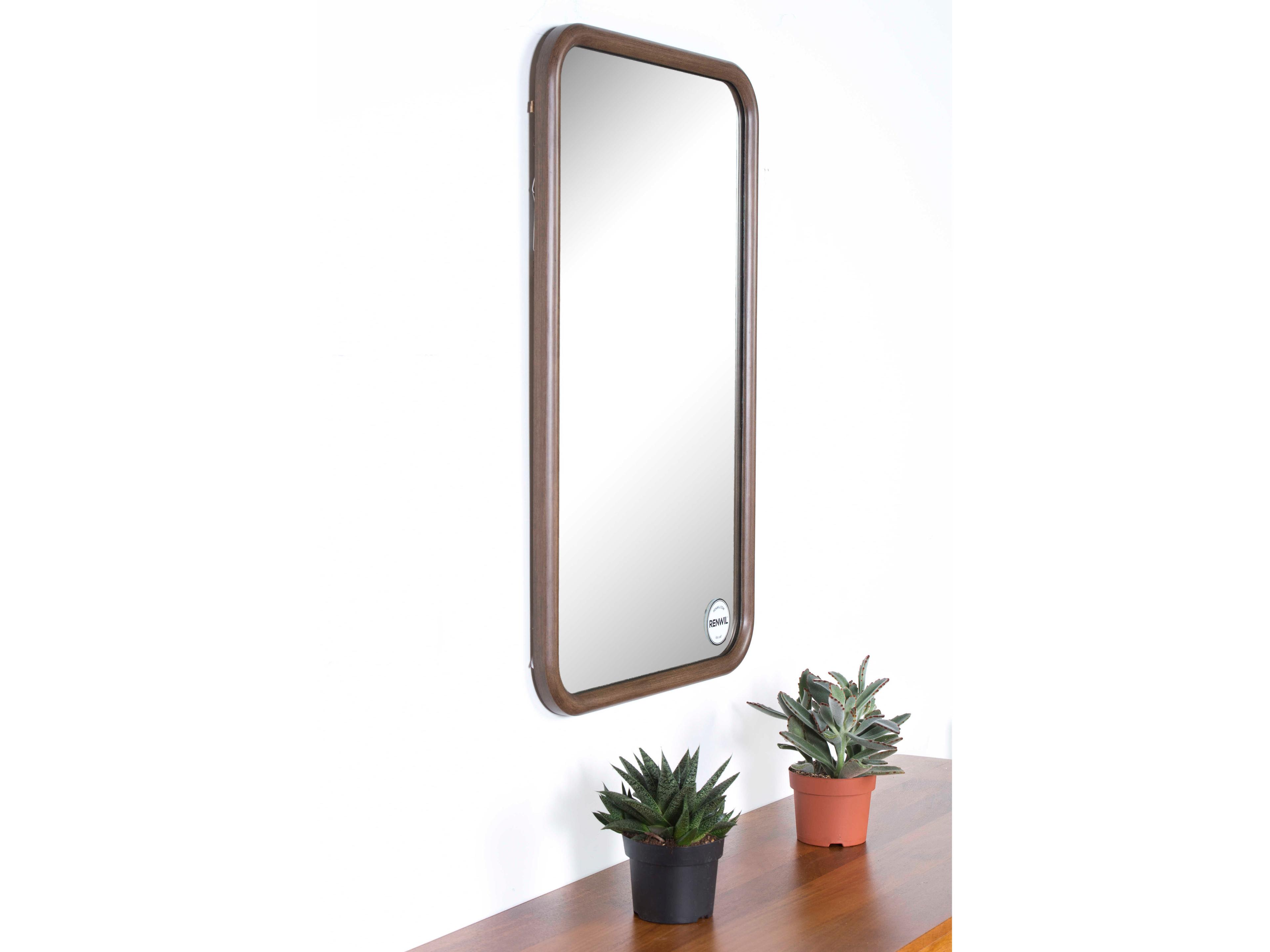 Renwil Dickens Walnut Rectangular Wall Mirror