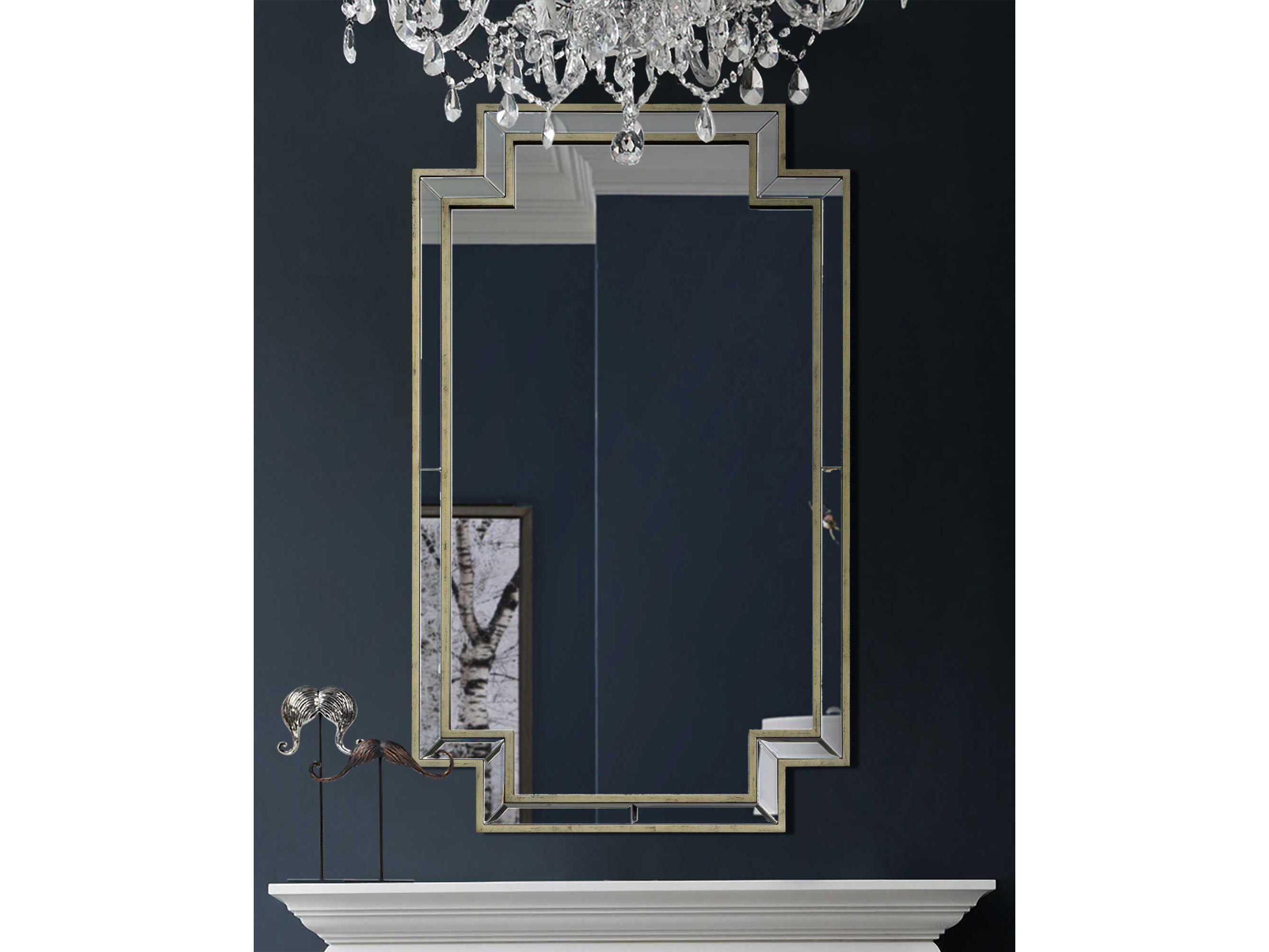 Renwil Raton Champagne Silver Rectangular Wall Mirror