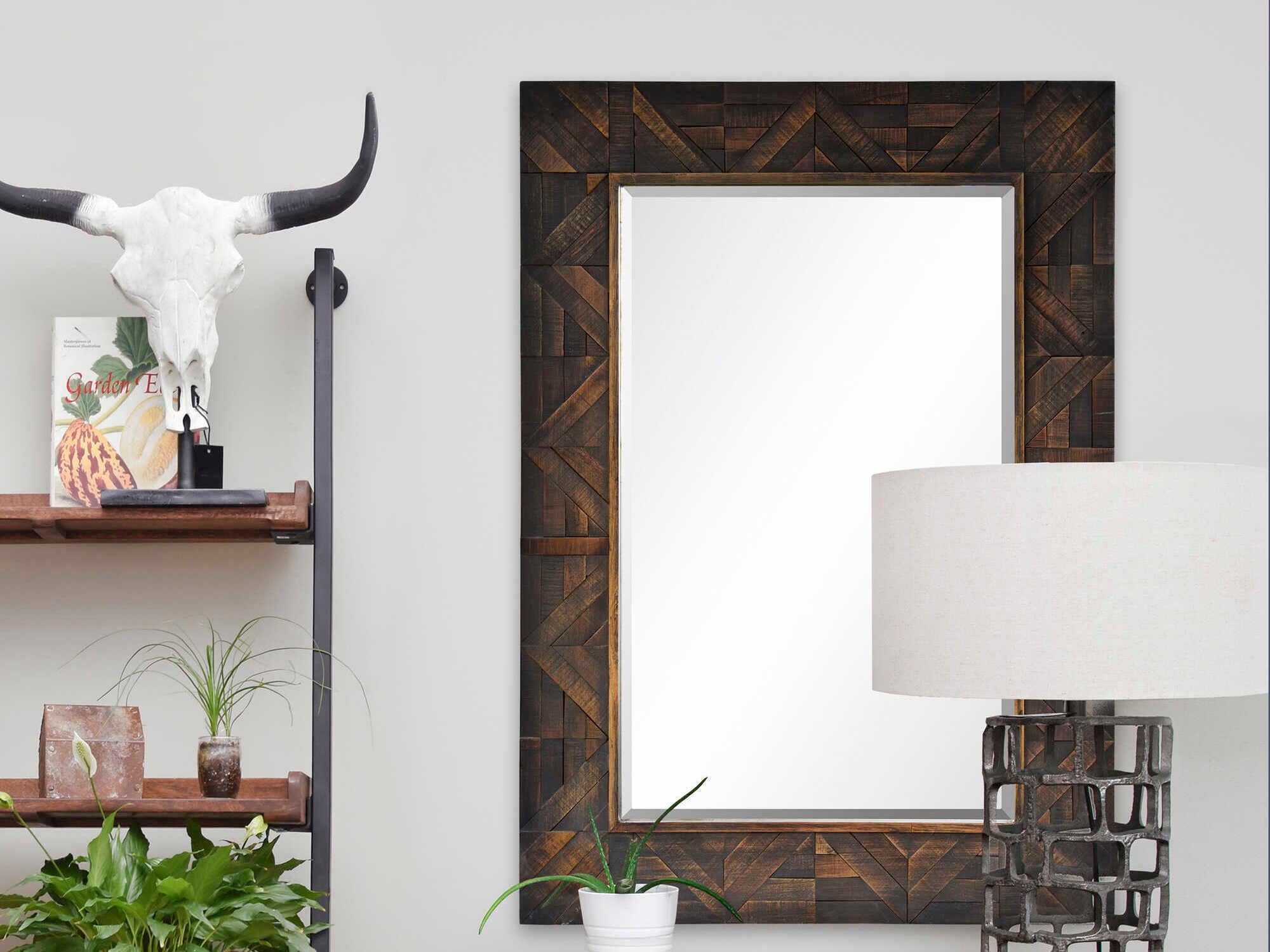 Renwil Madden Dark Brown Rectangular Wall Mirror