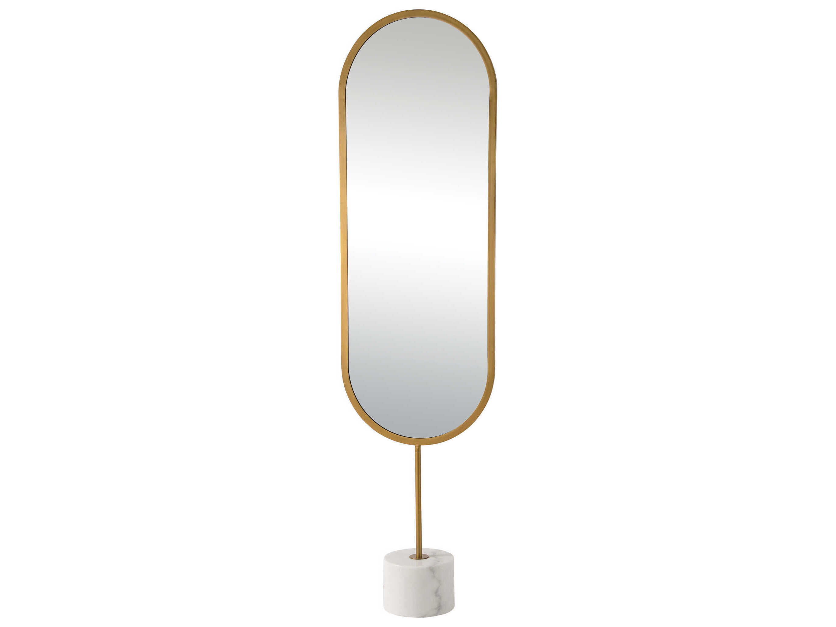 Renwil Taio Antique Brass Oval Floor Mirror