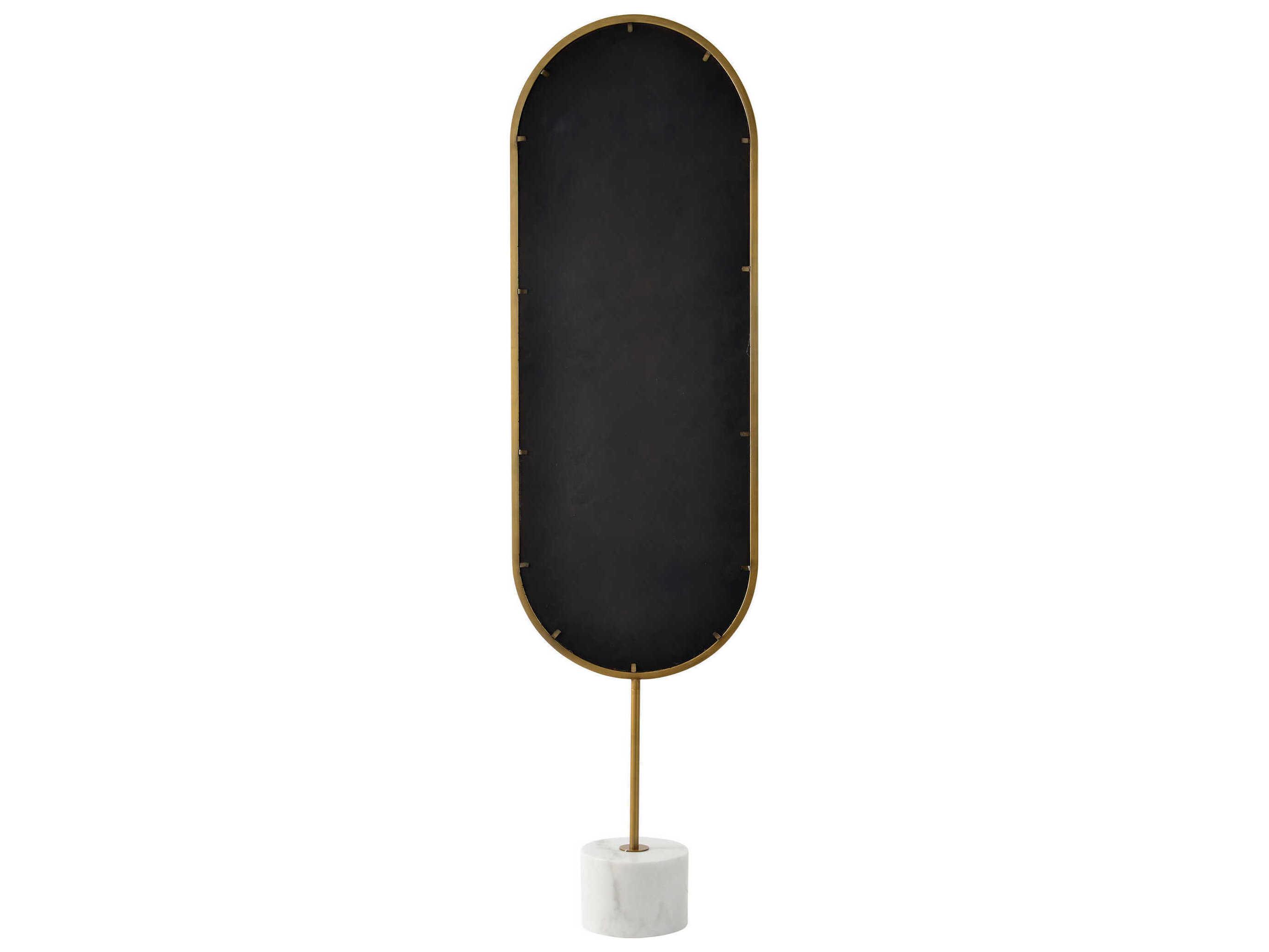 Renwil Taio Antique Brass Oval Floor Mirror