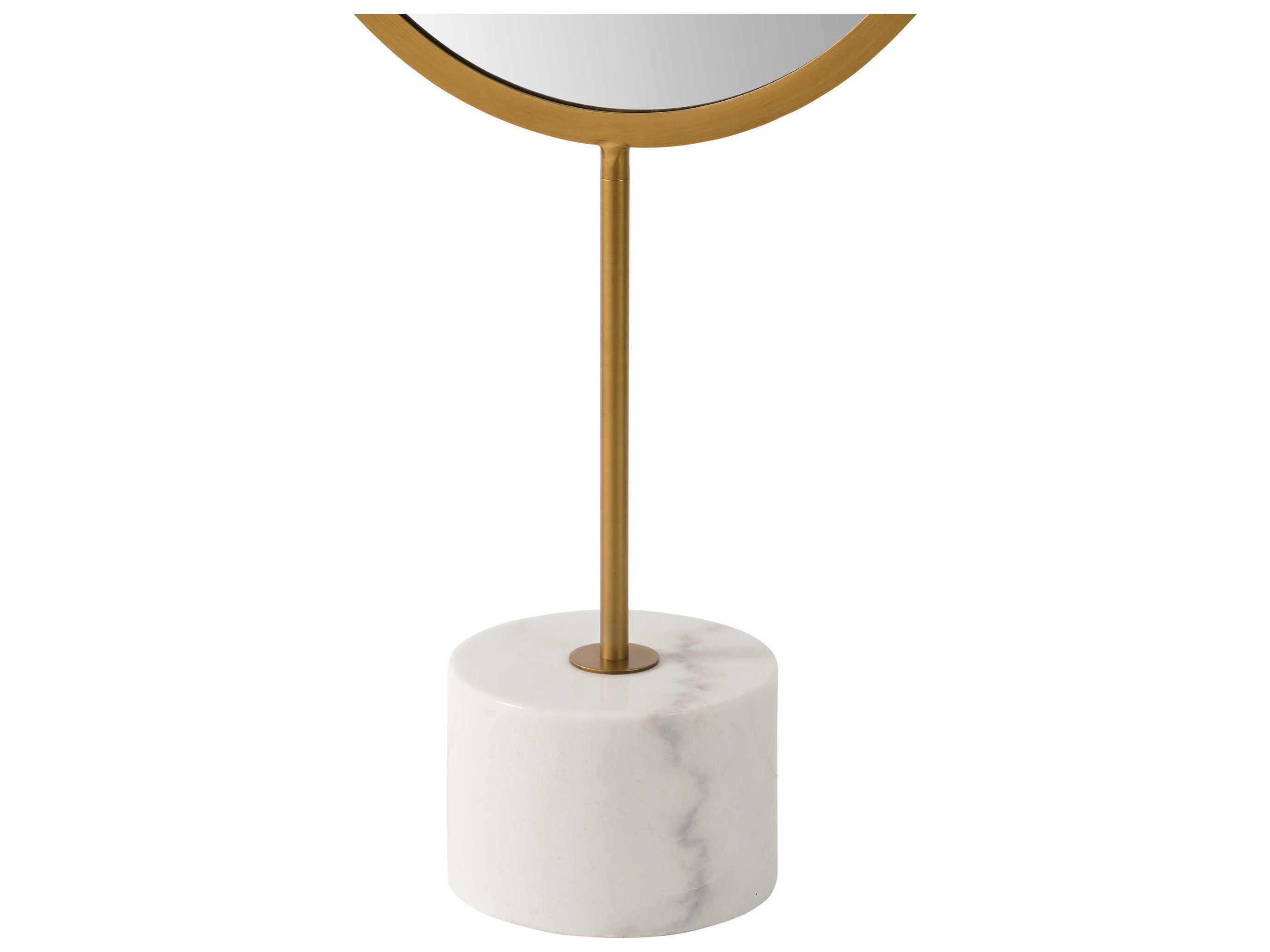 Renwil Taio Antique Brass Oval Floor Mirror