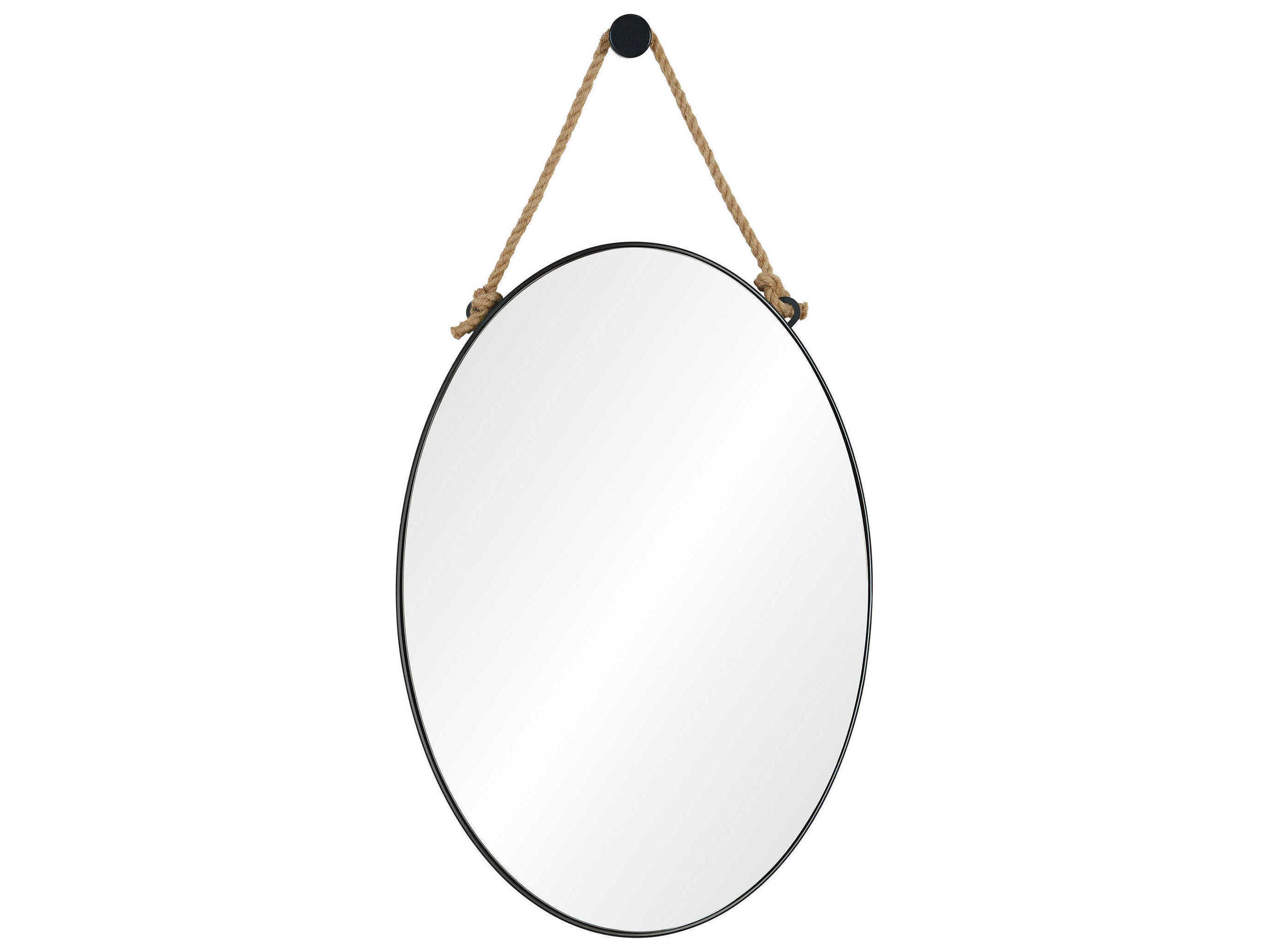 Renwil Parbuckle Black Oval Wall Mirror