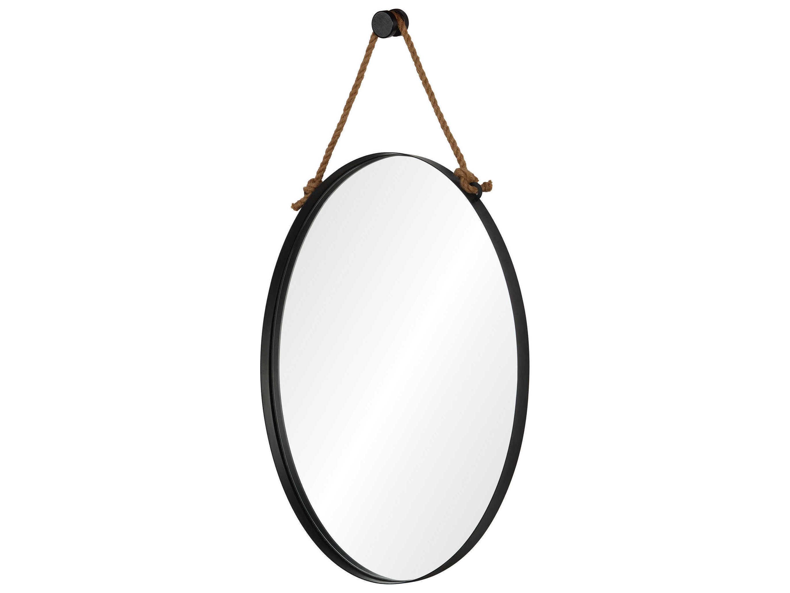 Renwil Parbuckle Black Oval Wall Mirror