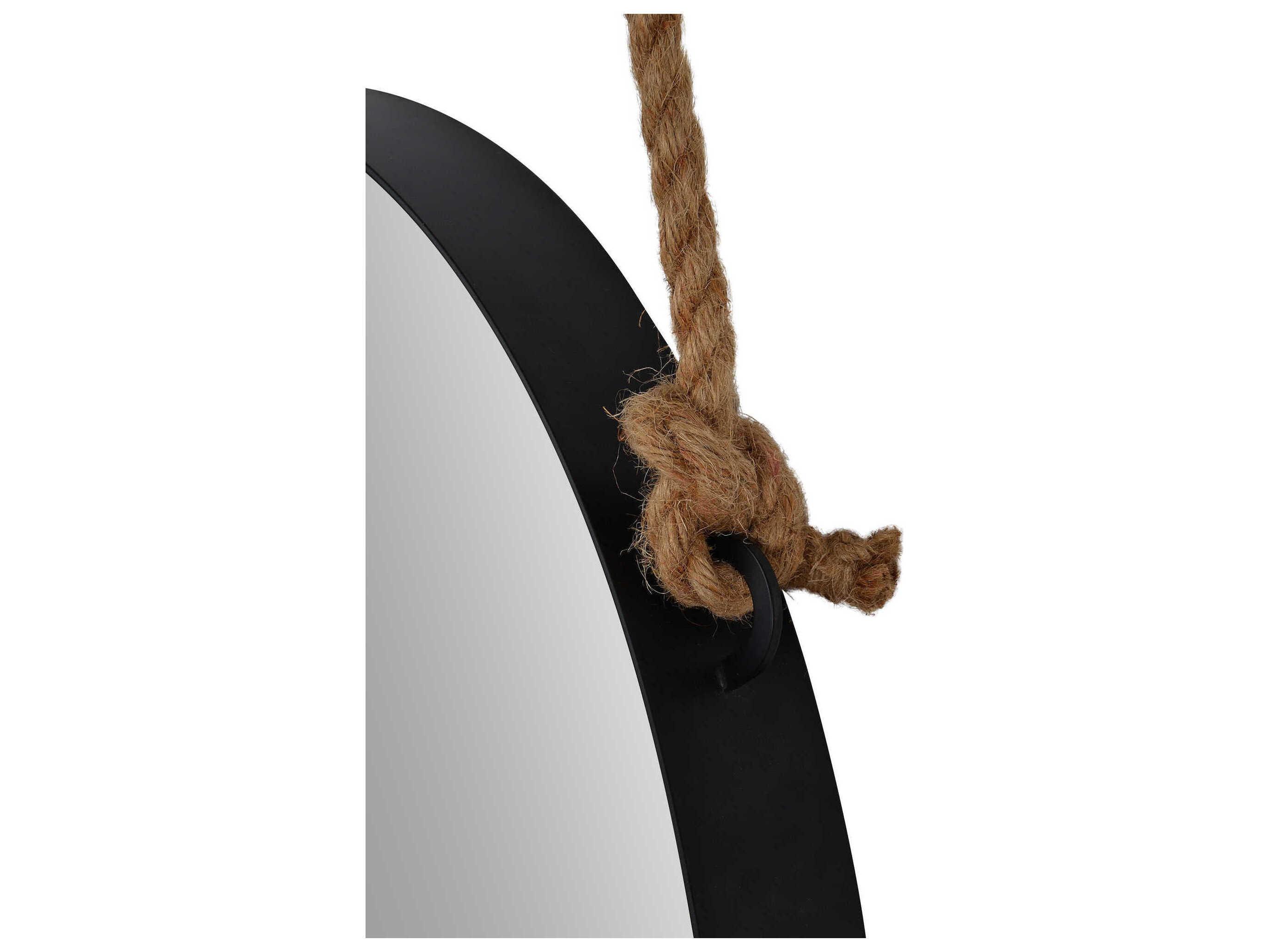 Renwil Parbuckle Black Oval Wall Mirror