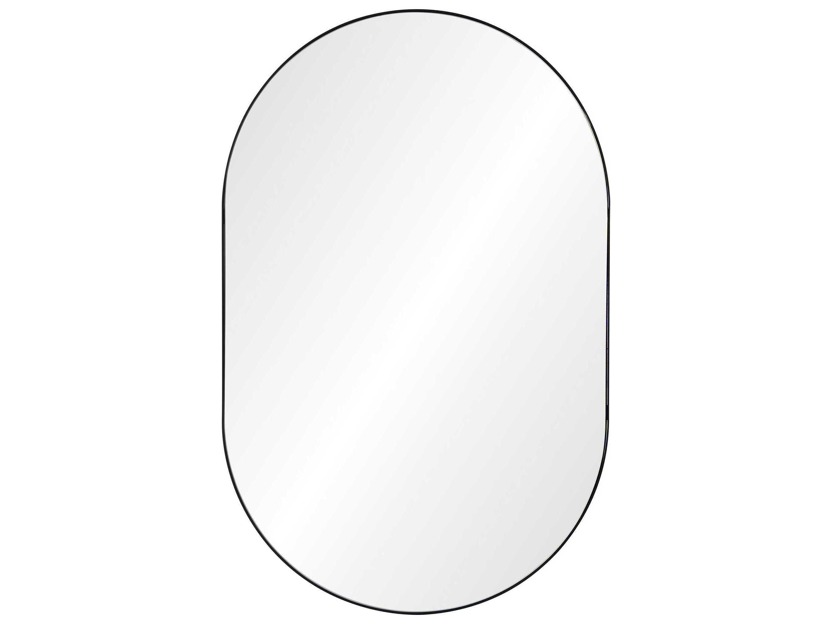 Renwil Webster Black Oval Wall Mirror