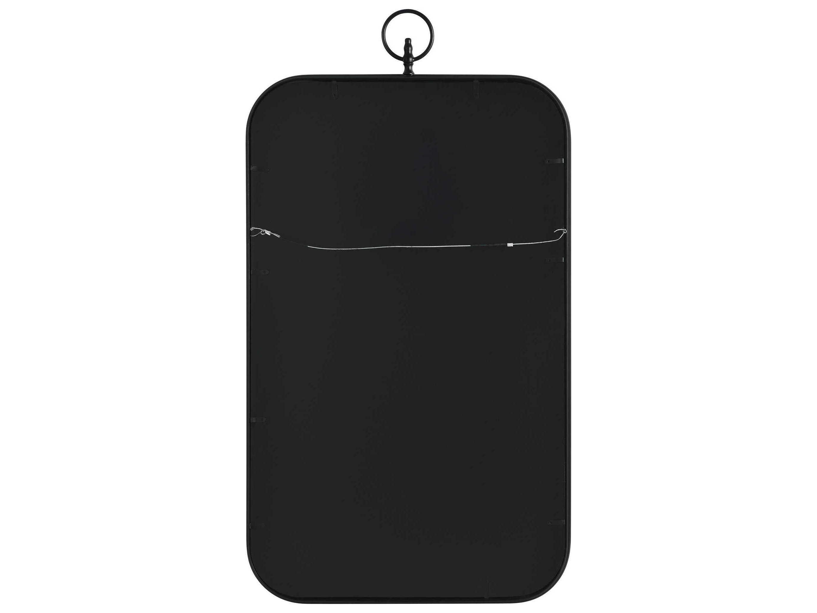 Renwil Priscilla Matte Black Rectangular Wall Mirror