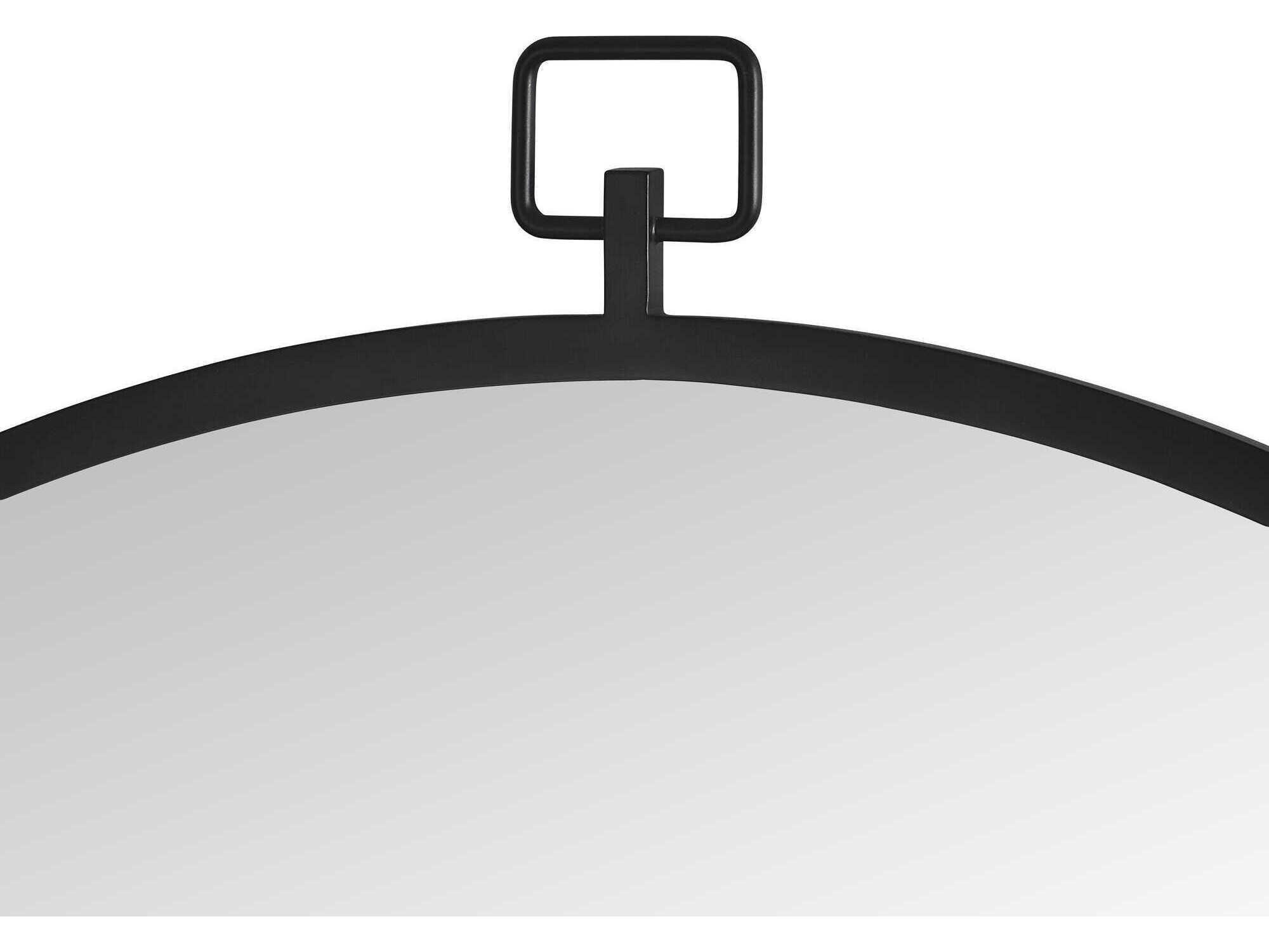 Renwil Rayden Matte Black Round Wall Mirror