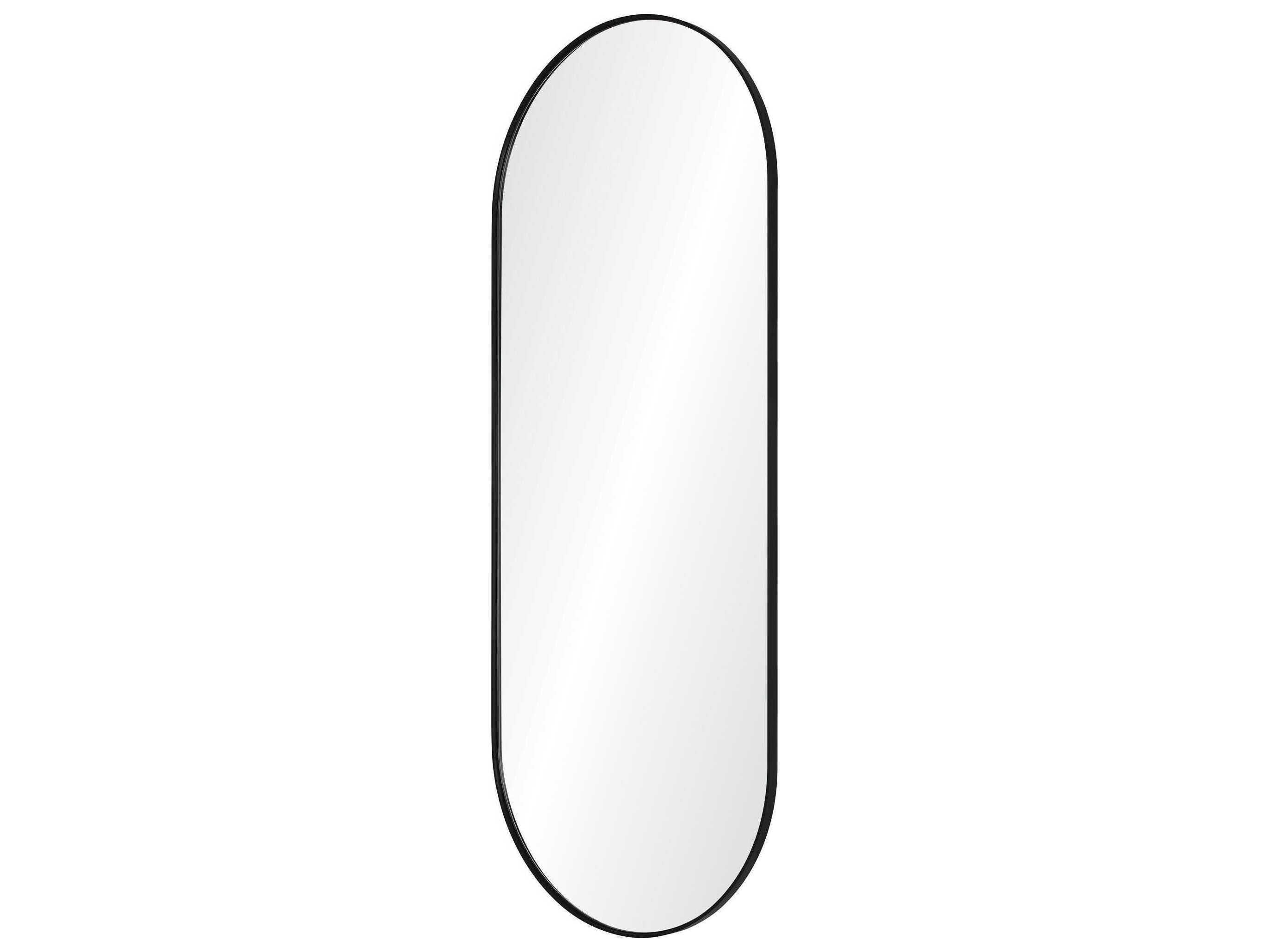 Renwil Ammar Matte Black Oval Wall Mirror