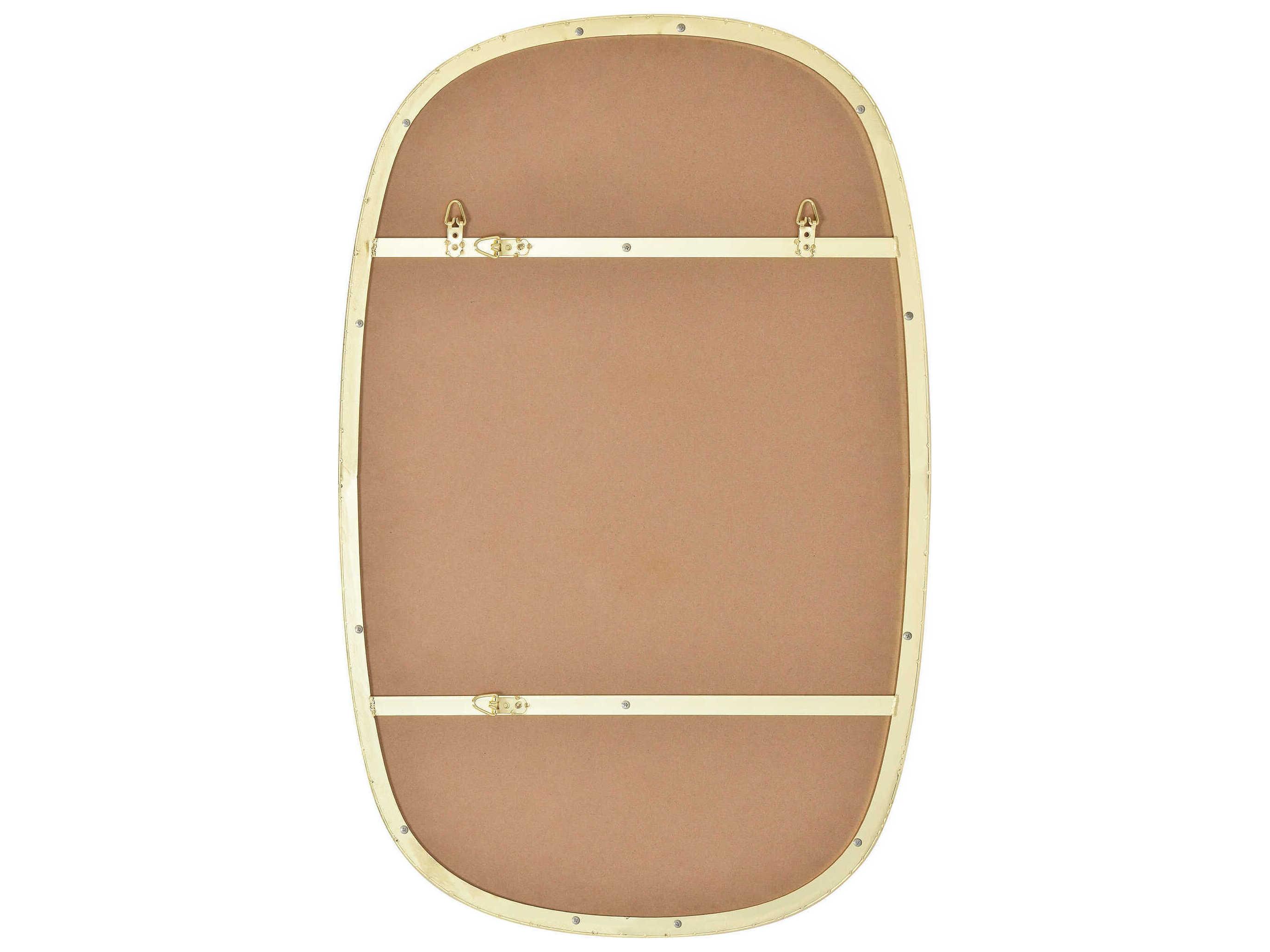 Renwil Gallegos Brushed Brass Oval Wall Mirror