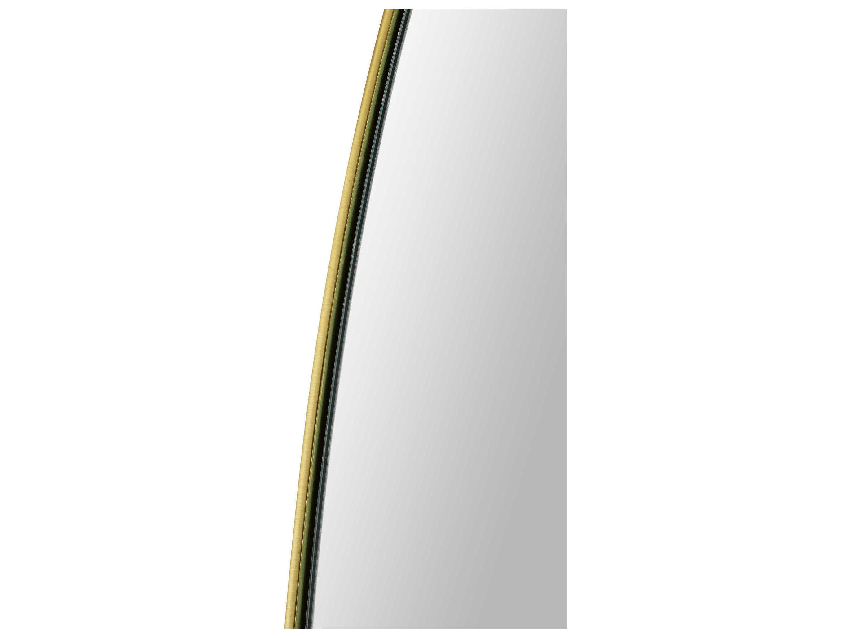 Renwil Gallegos Brushed Brass Oval Wall Mirror
