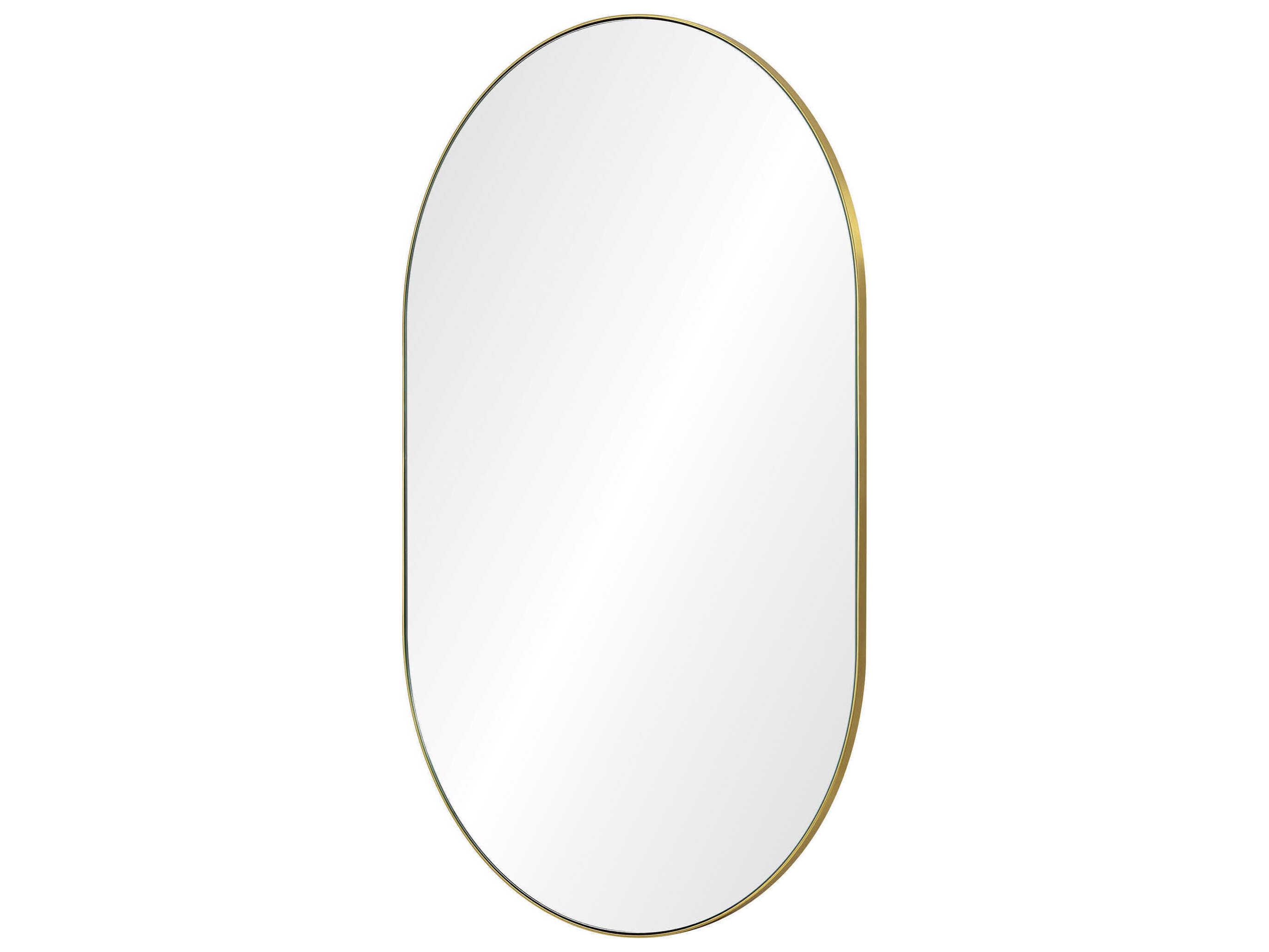 Renwil Beckah Satin Brass Oval Wall Mirror