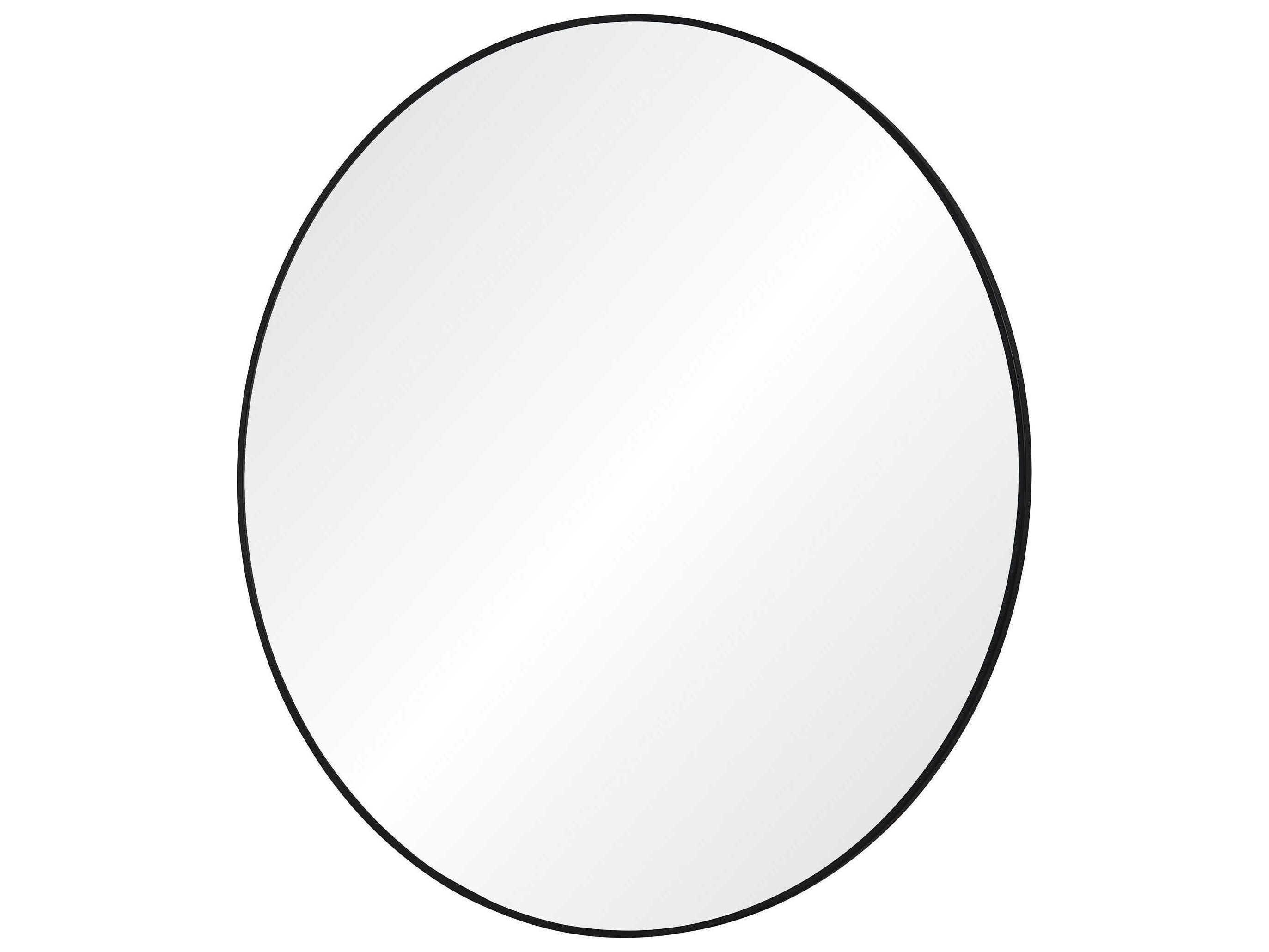 Renwil Sami Matte Black Round Wall Mirror