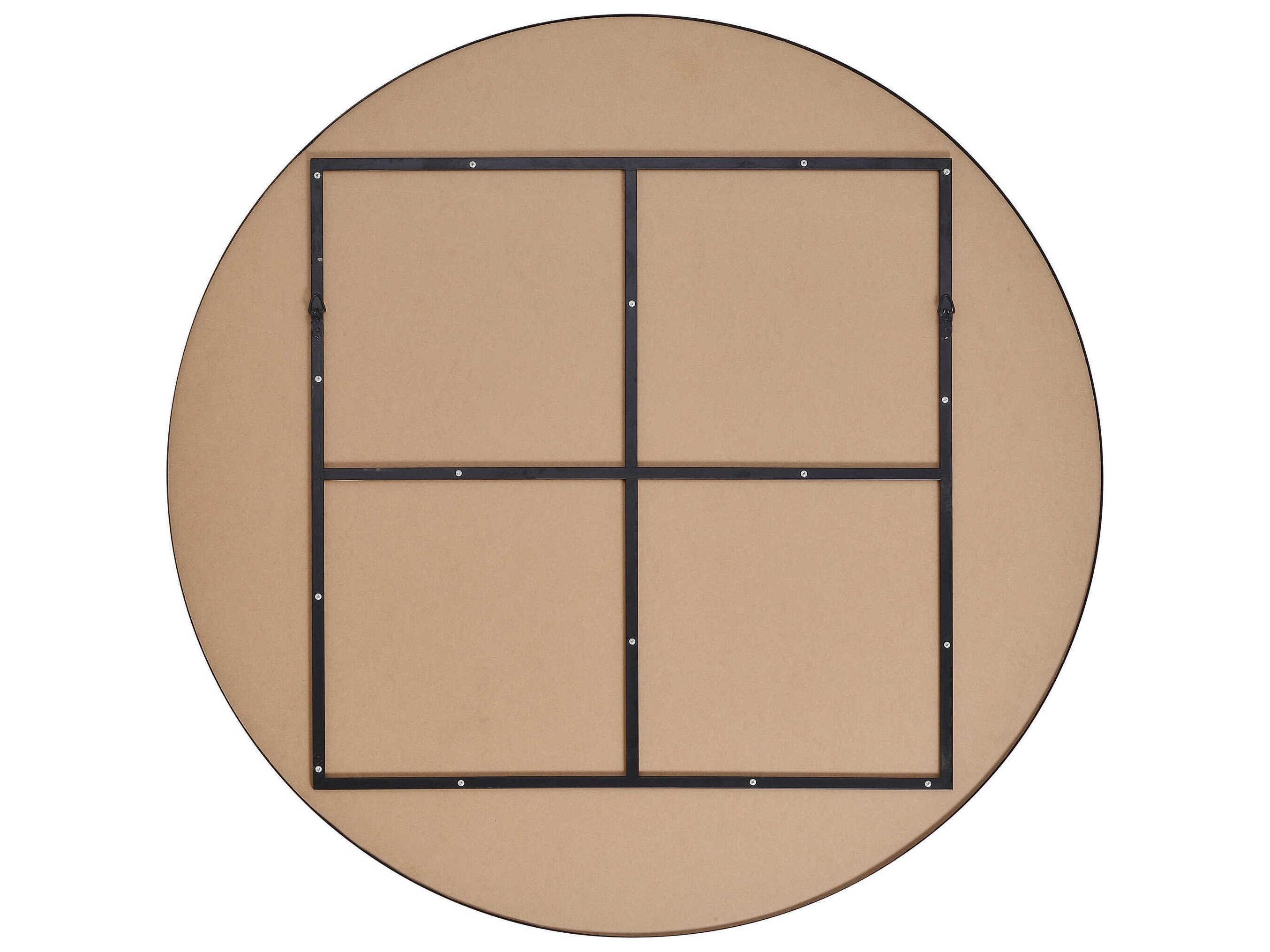 Renwil Sami Matte Black Round Wall Mirror