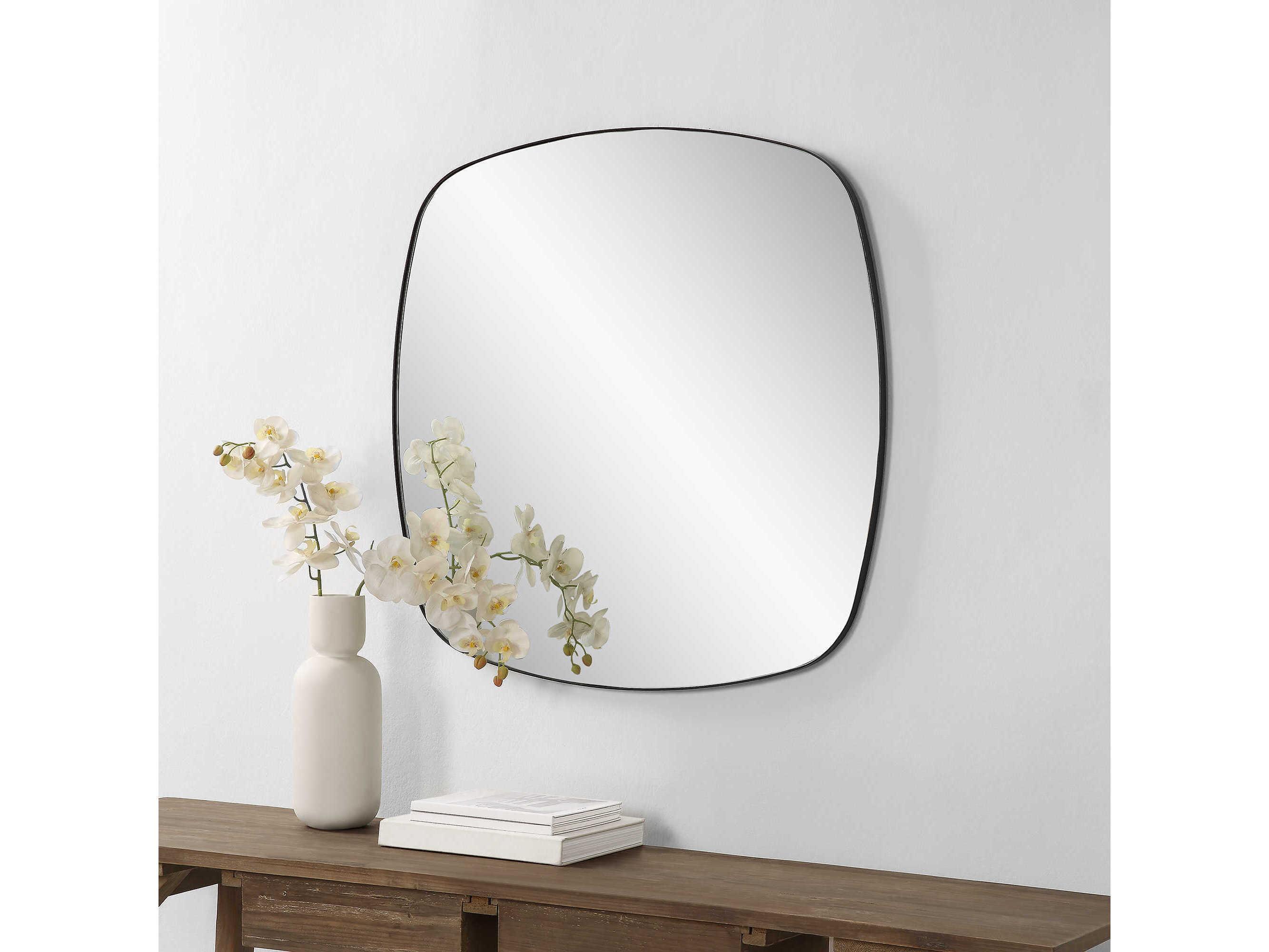 Renwil Sparti Matte Black Square Wall Mirror