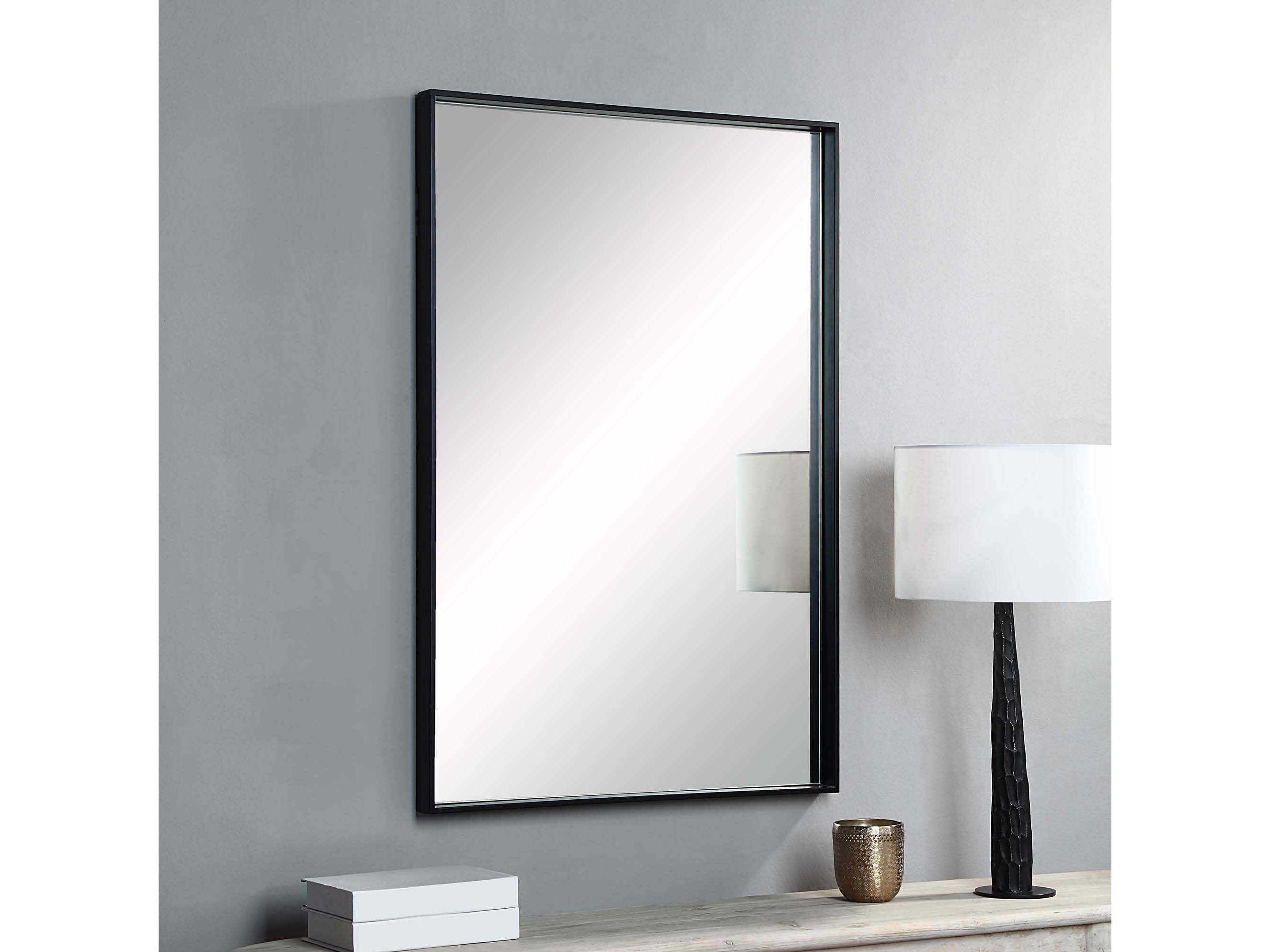 Renwil Annalise Matte Black Rectangular Wall Mirror