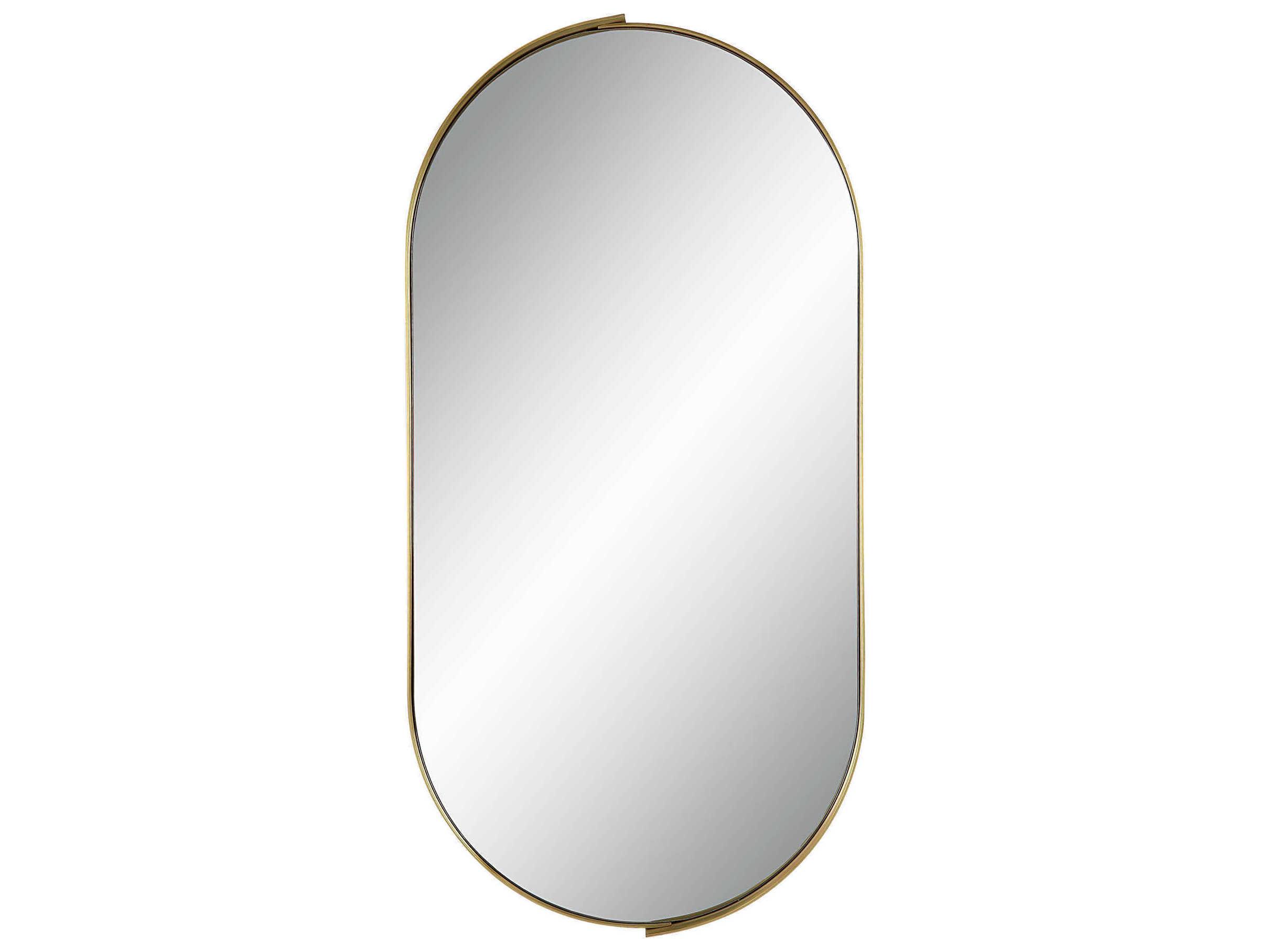 Renwil Aleah Satin Brass Oval Wall Mirror