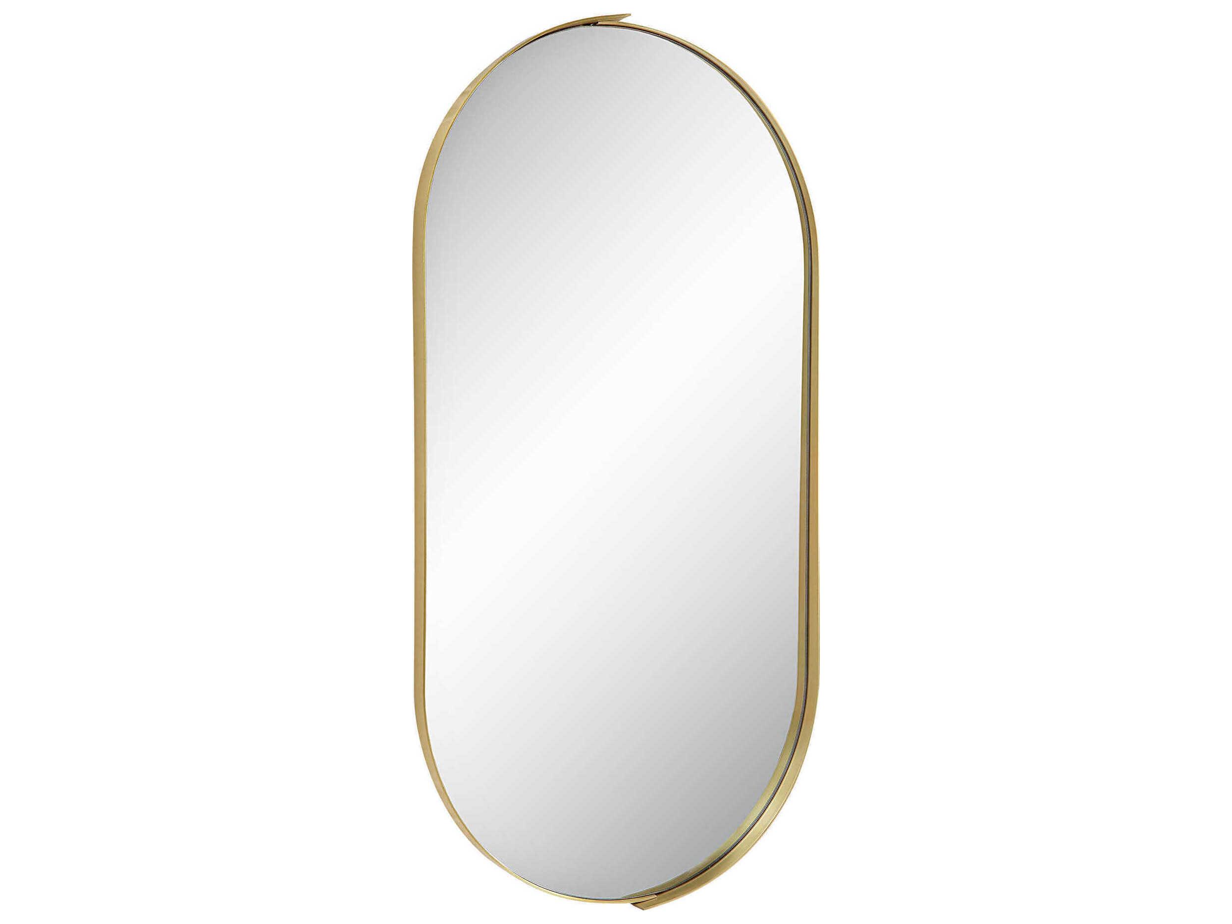 Renwil Aleah Satin Brass Oval Wall Mirror
