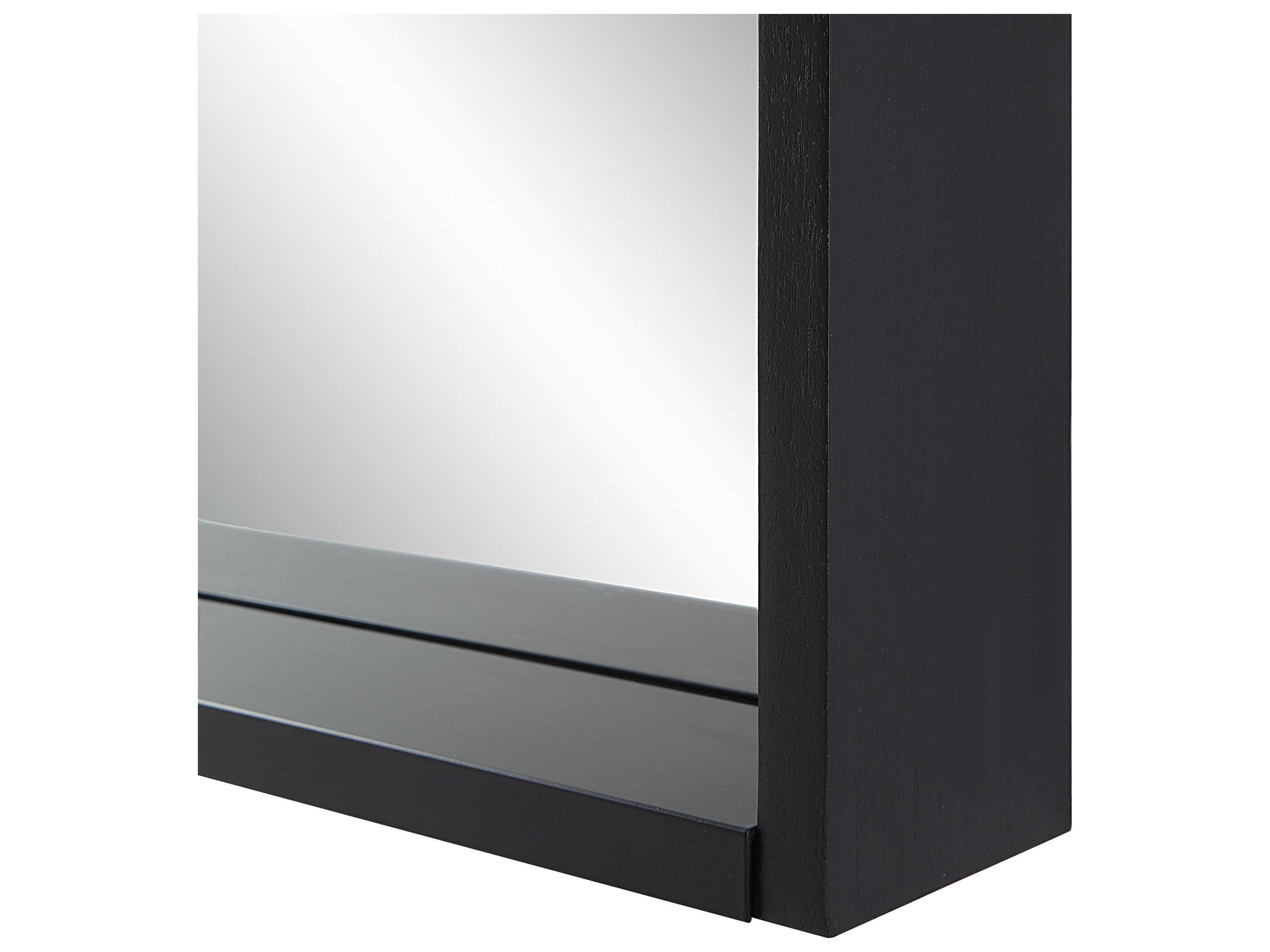 Renwil Cove Matte Black Wall Mirror