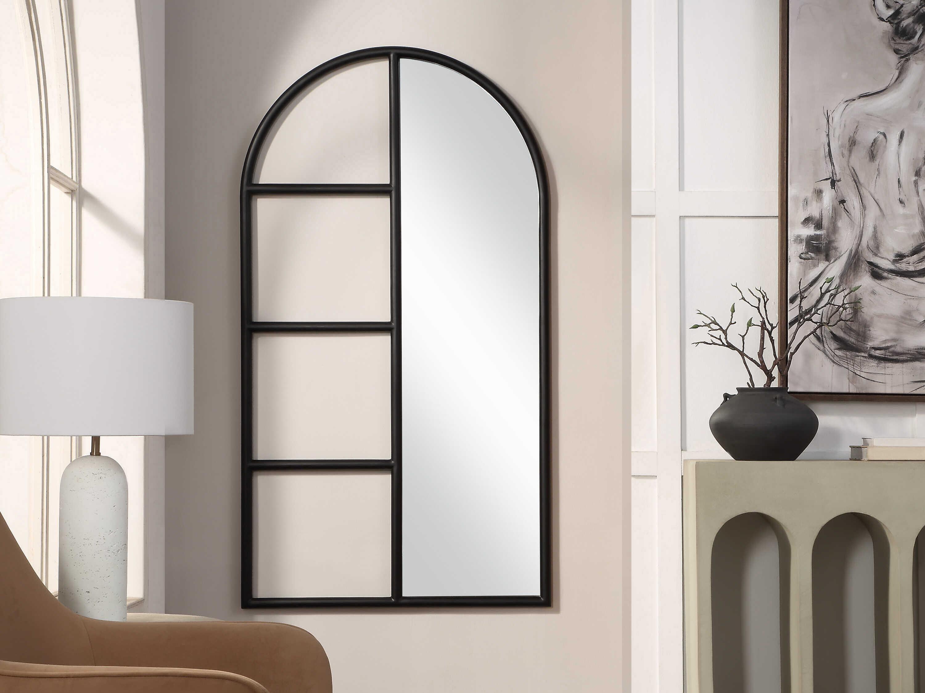 Renwil Trellis Matte Black Wall Mirror