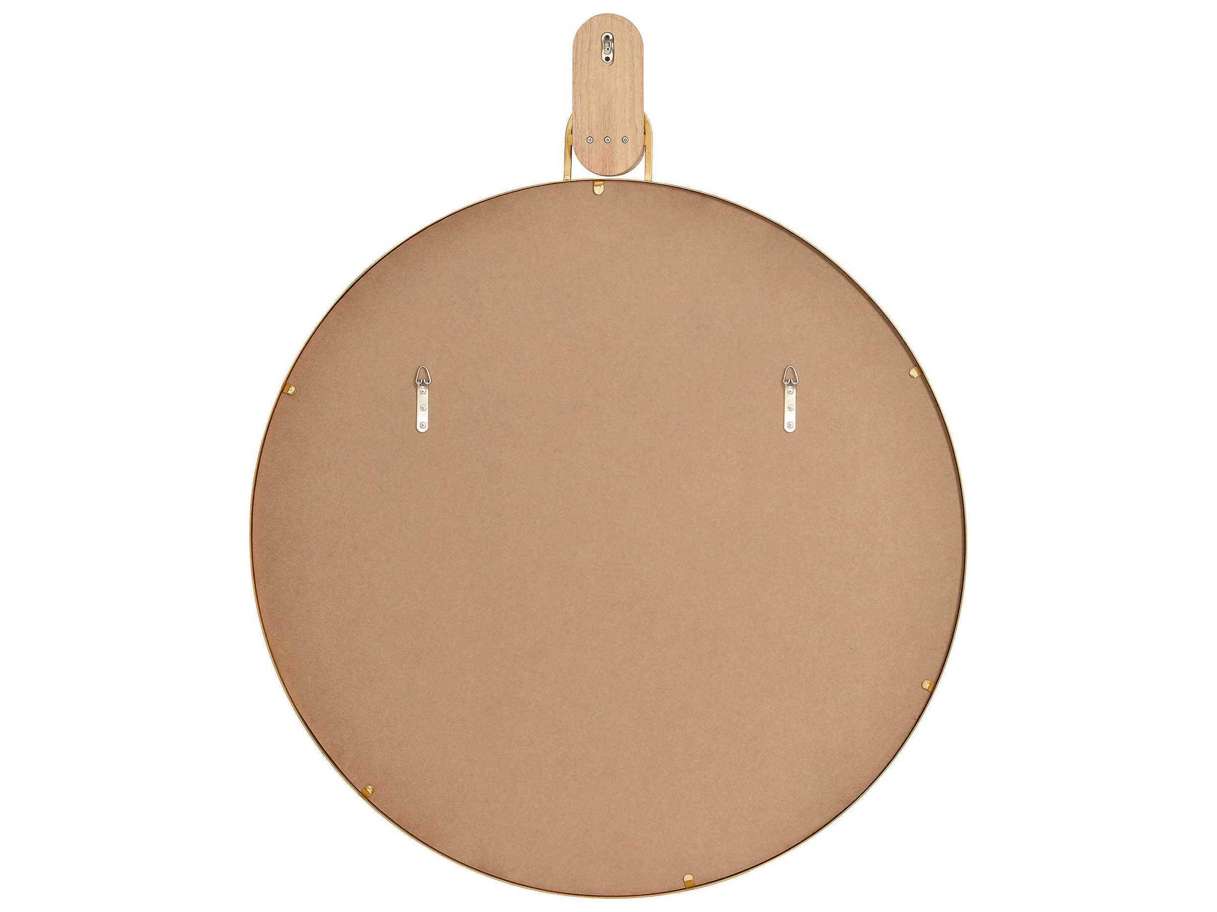Renwil Kinsley Gold Leaf Round Wall Mirror