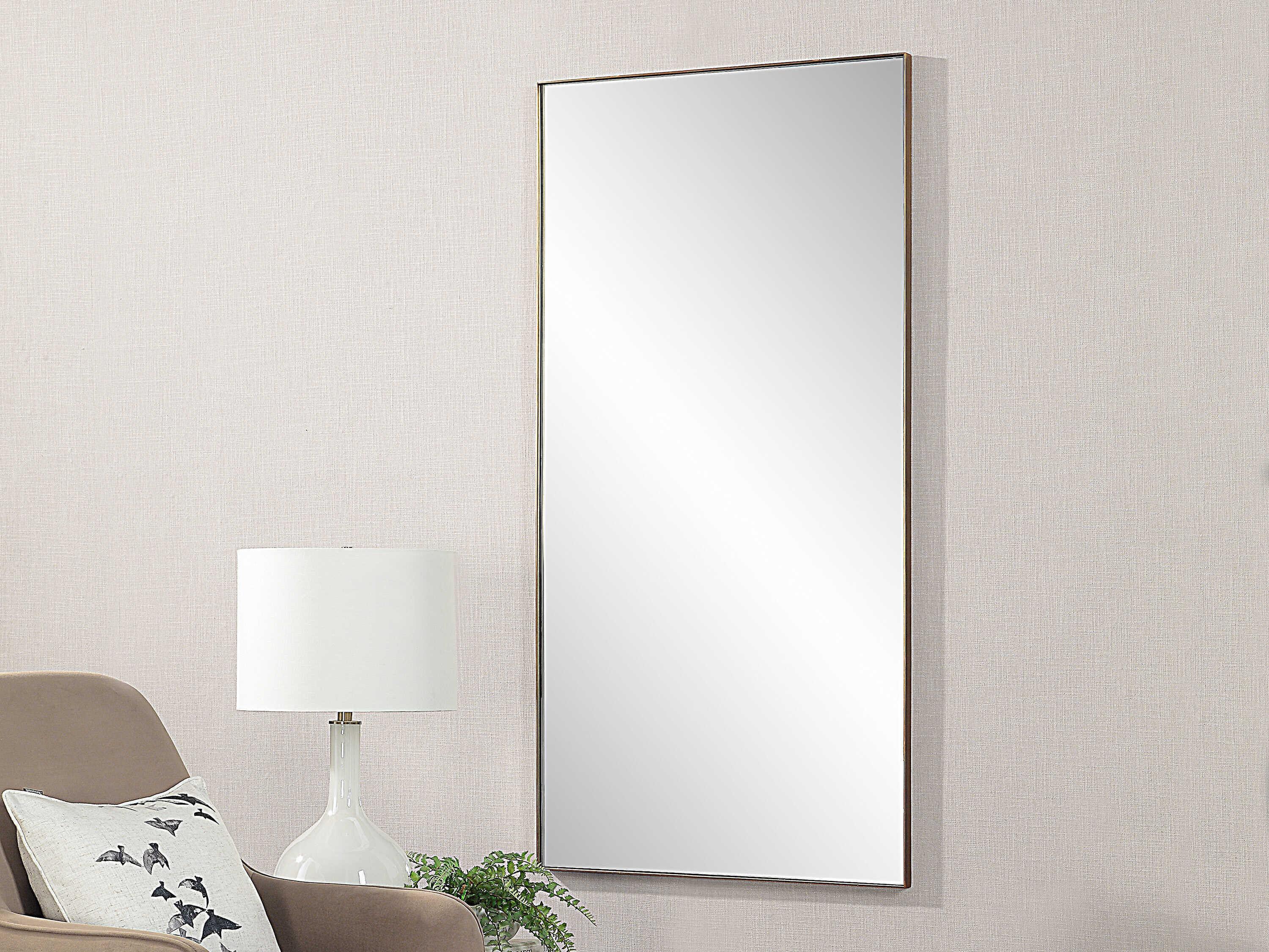 Renwil Marigold Antique Brushed Brass Rectangular Wall Mirror