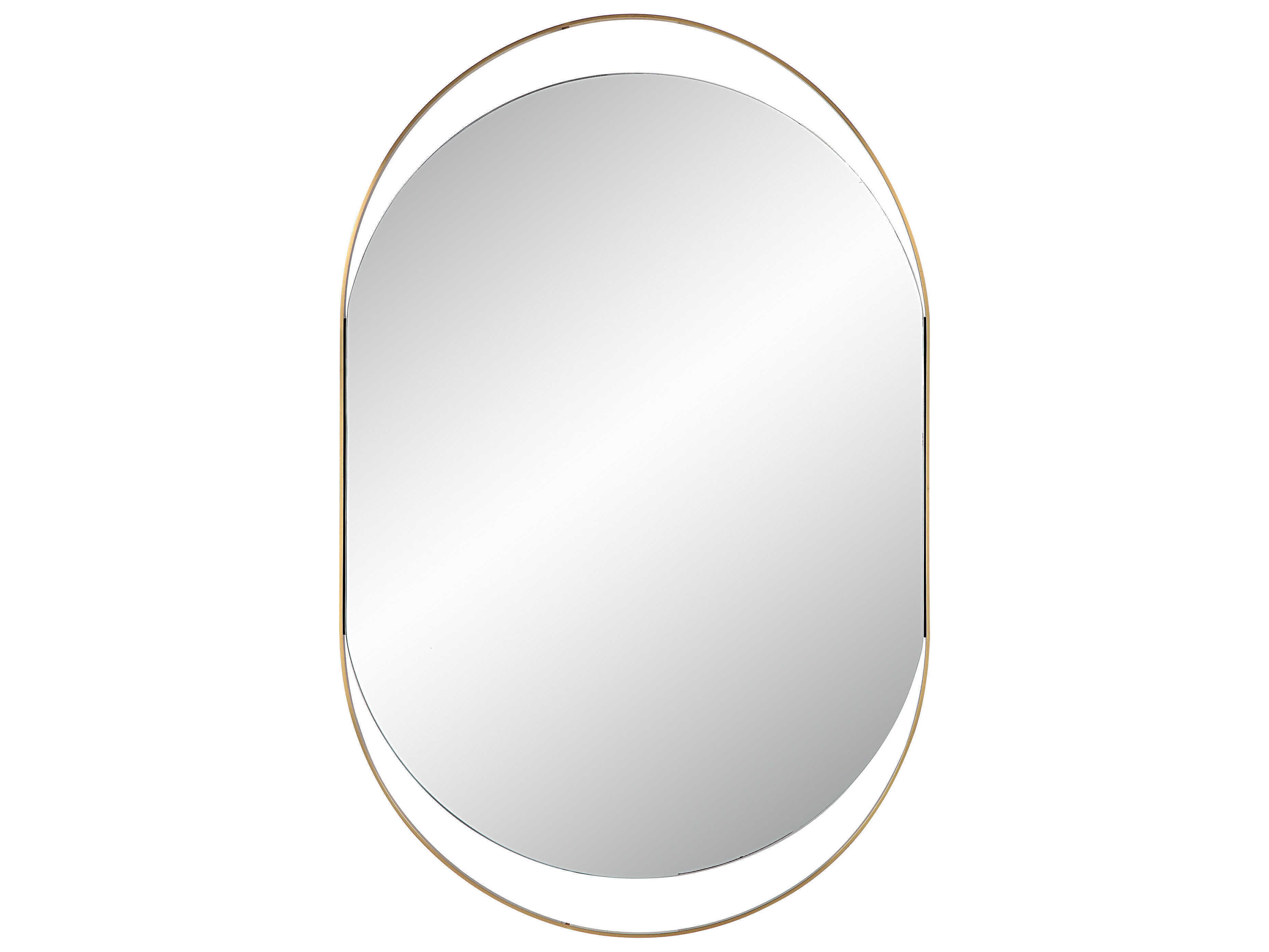 Renwil Ecru Satin Brass Oval Wall Mirror