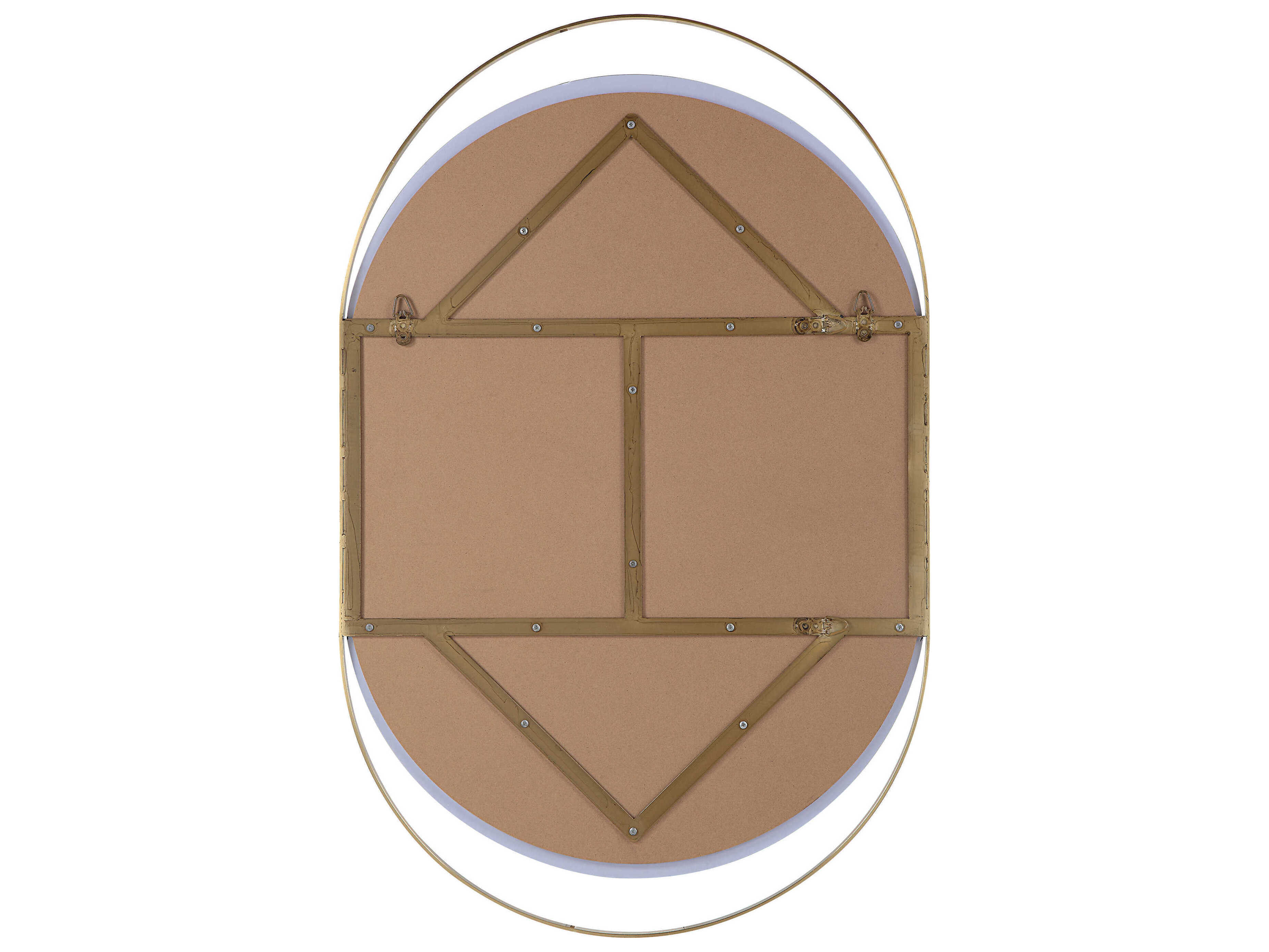 Renwil Ecru Satin Brass Oval Wall Mirror