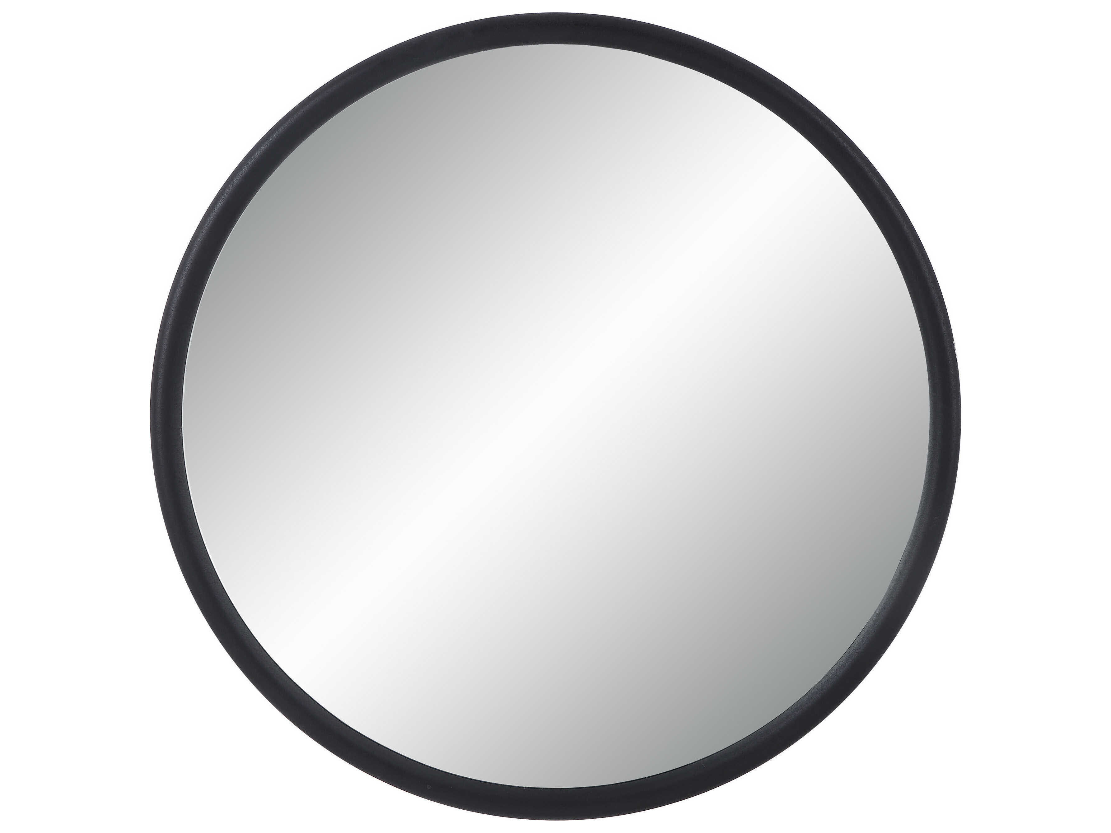 Renwil Namur Matte Black Round Wall Mirror