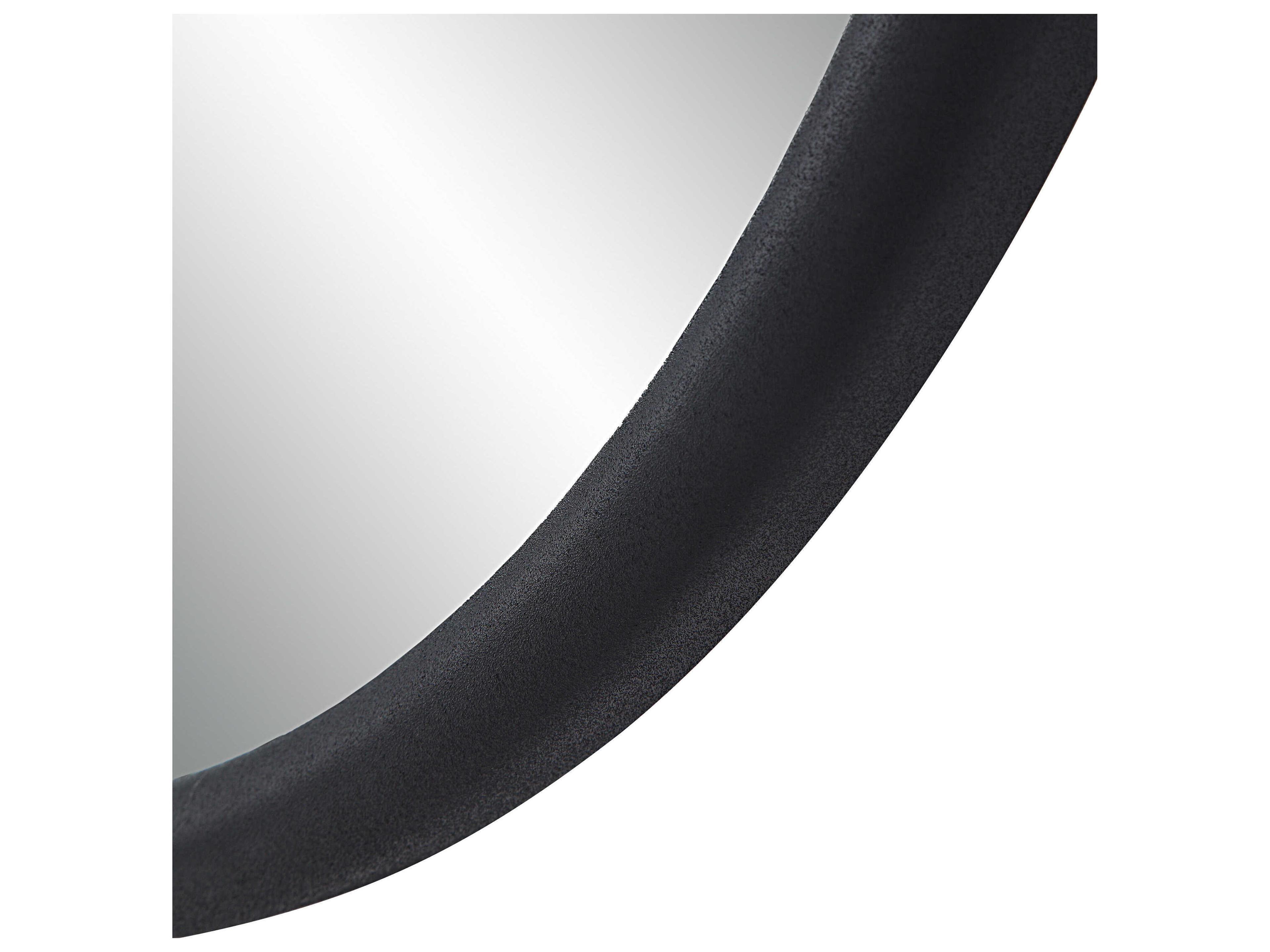 Renwil Namur Matte Black Round Wall Mirror