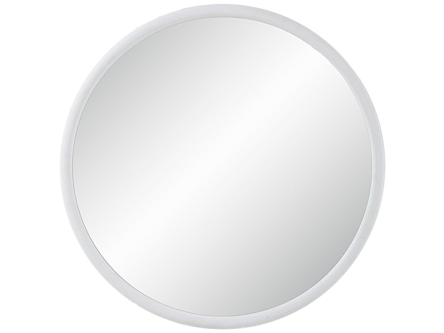 Renwil Porpoise Matte White Round Wall Mirror