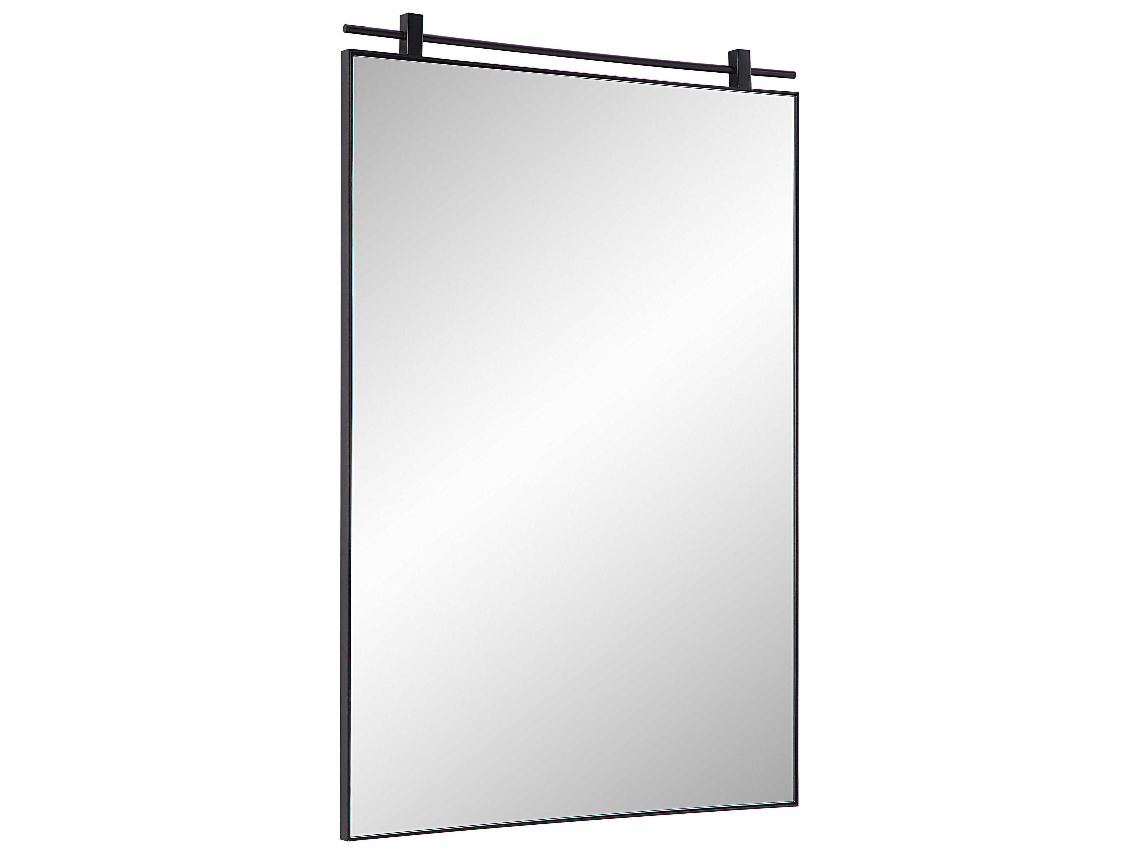 Renwil Titel Matte Black Rectangular Wall Mirror