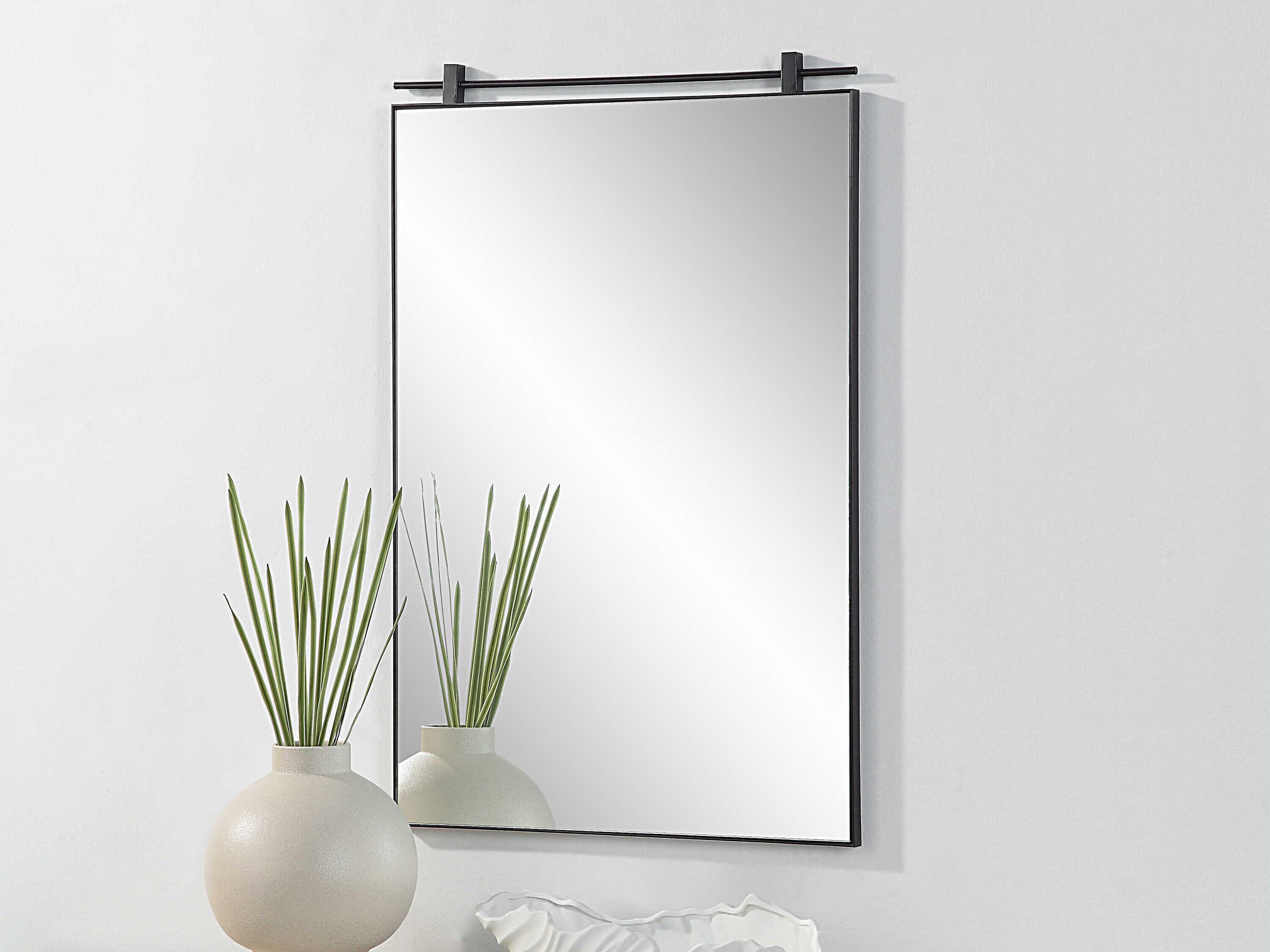 Renwil Titel Matte Black Rectangular Wall Mirror
