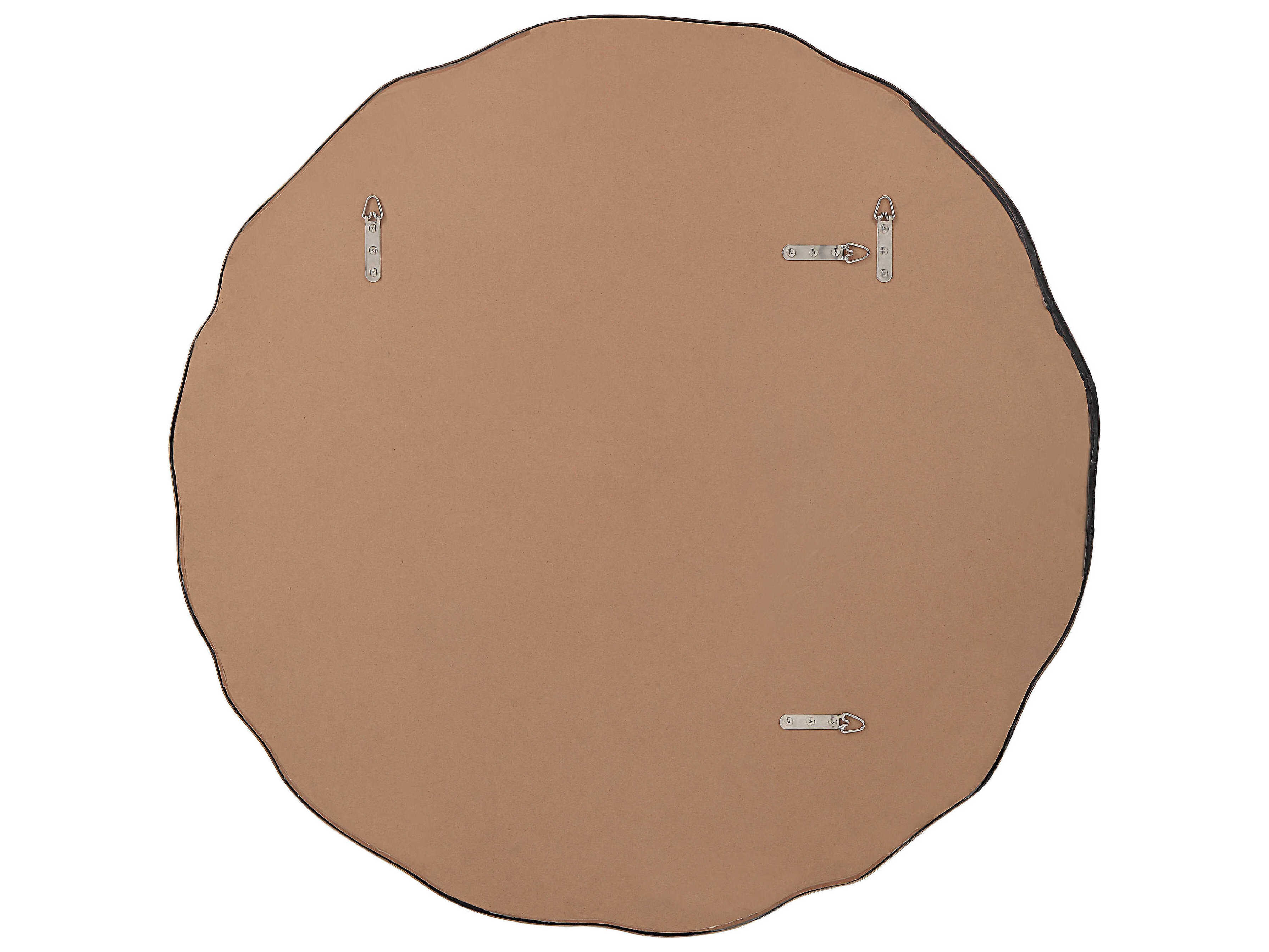 Renwil Bern Dark Antique Brushed Brass Round Wall Mirror