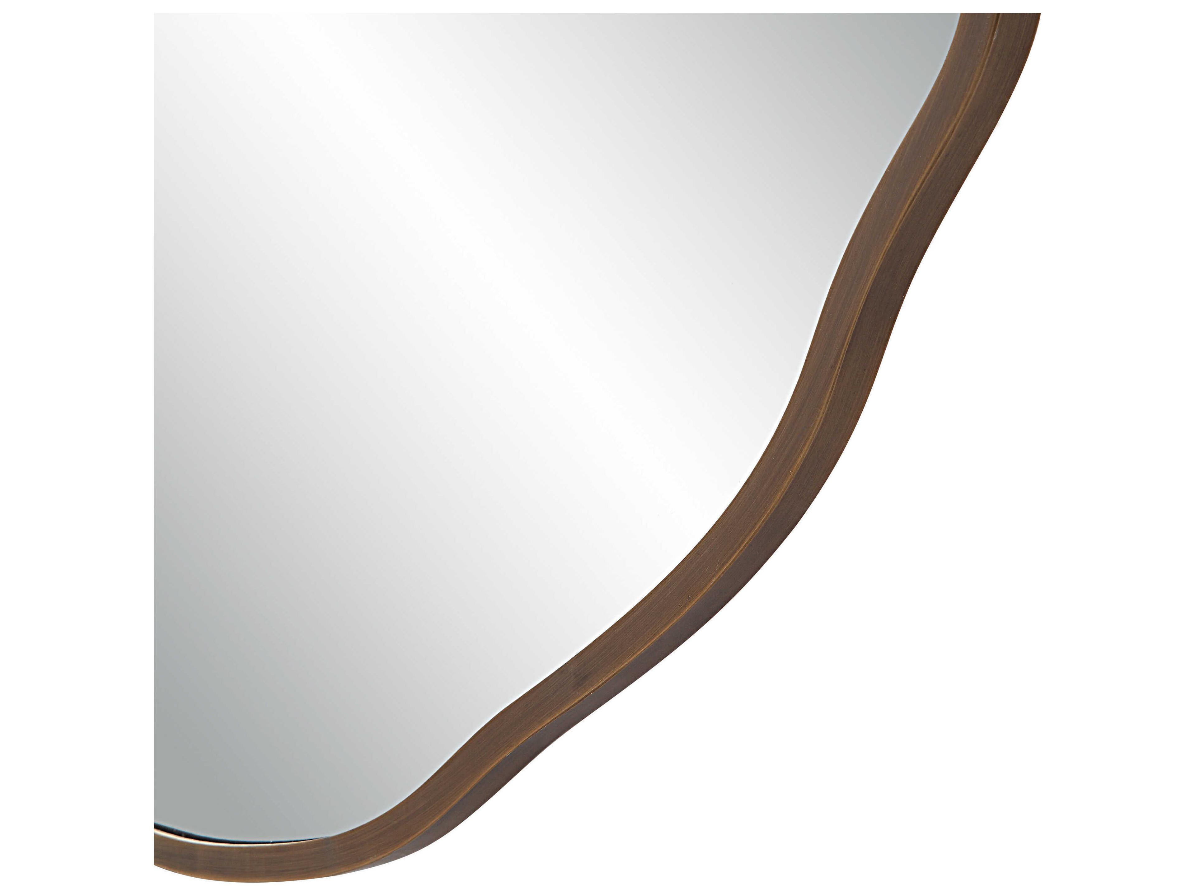 Renwil Bern Dark Antique Brushed Brass Round Wall Mirror