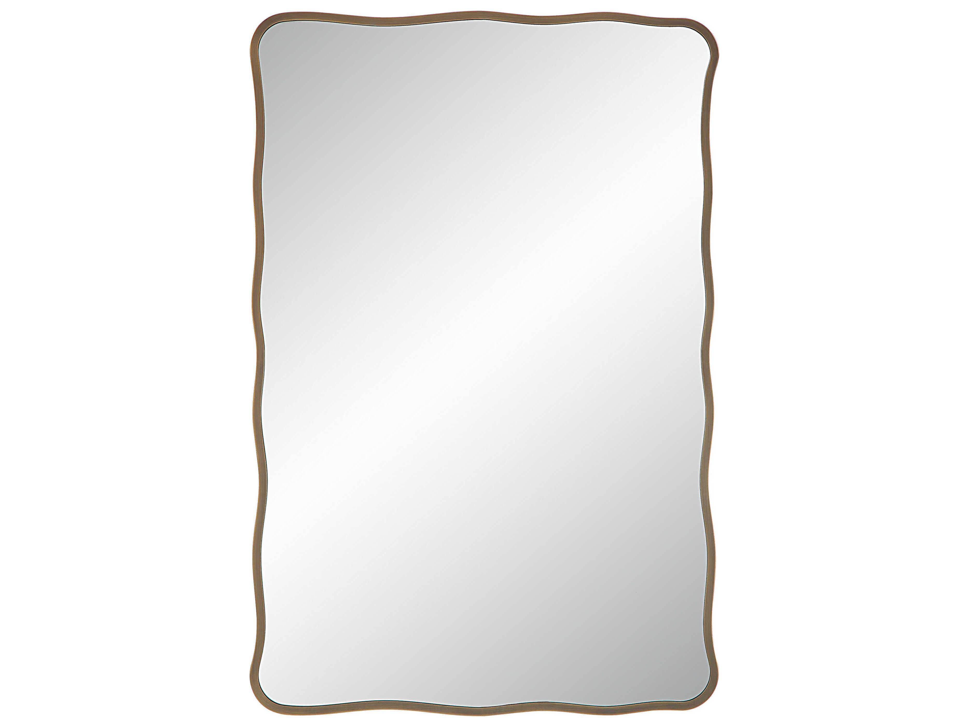 Renwil Basel Dark Antique Brushed Brass Rectangular Wall Mirror