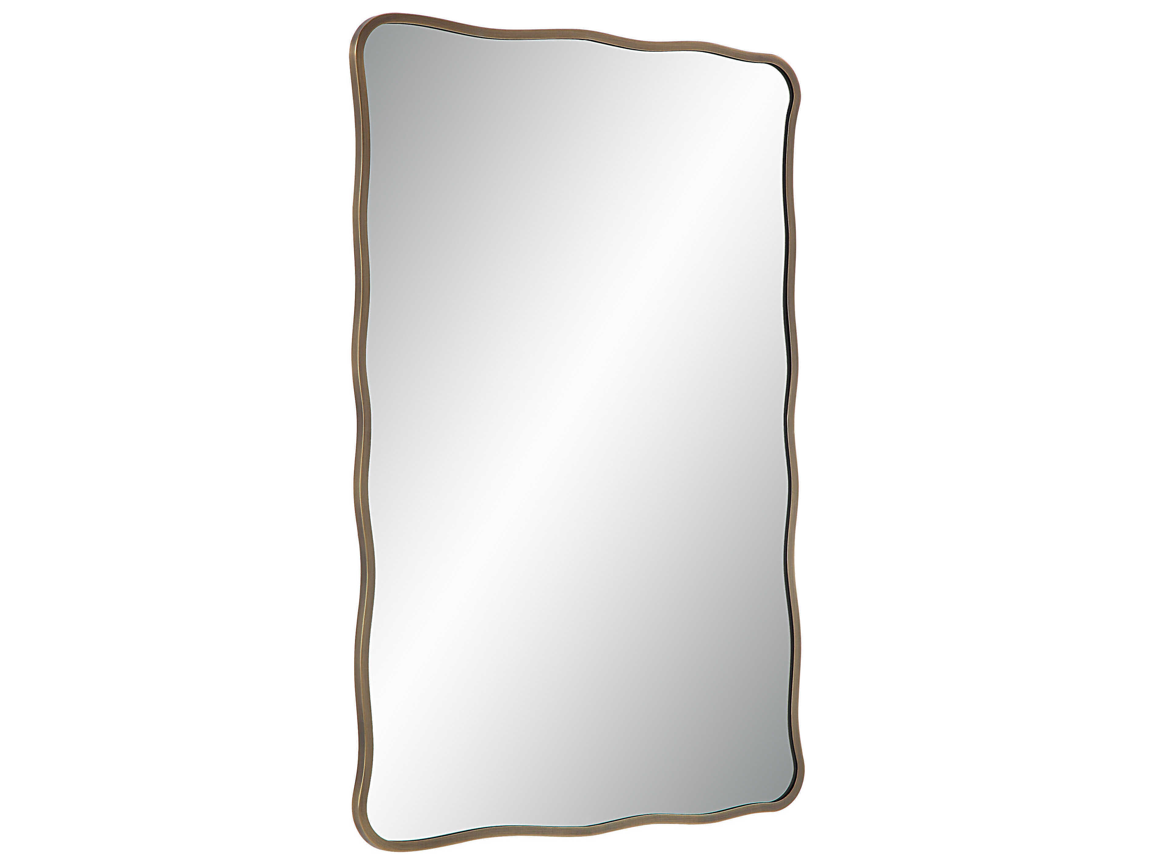 Renwil Basel Dark Antique Brushed Brass Rectangular Wall Mirror