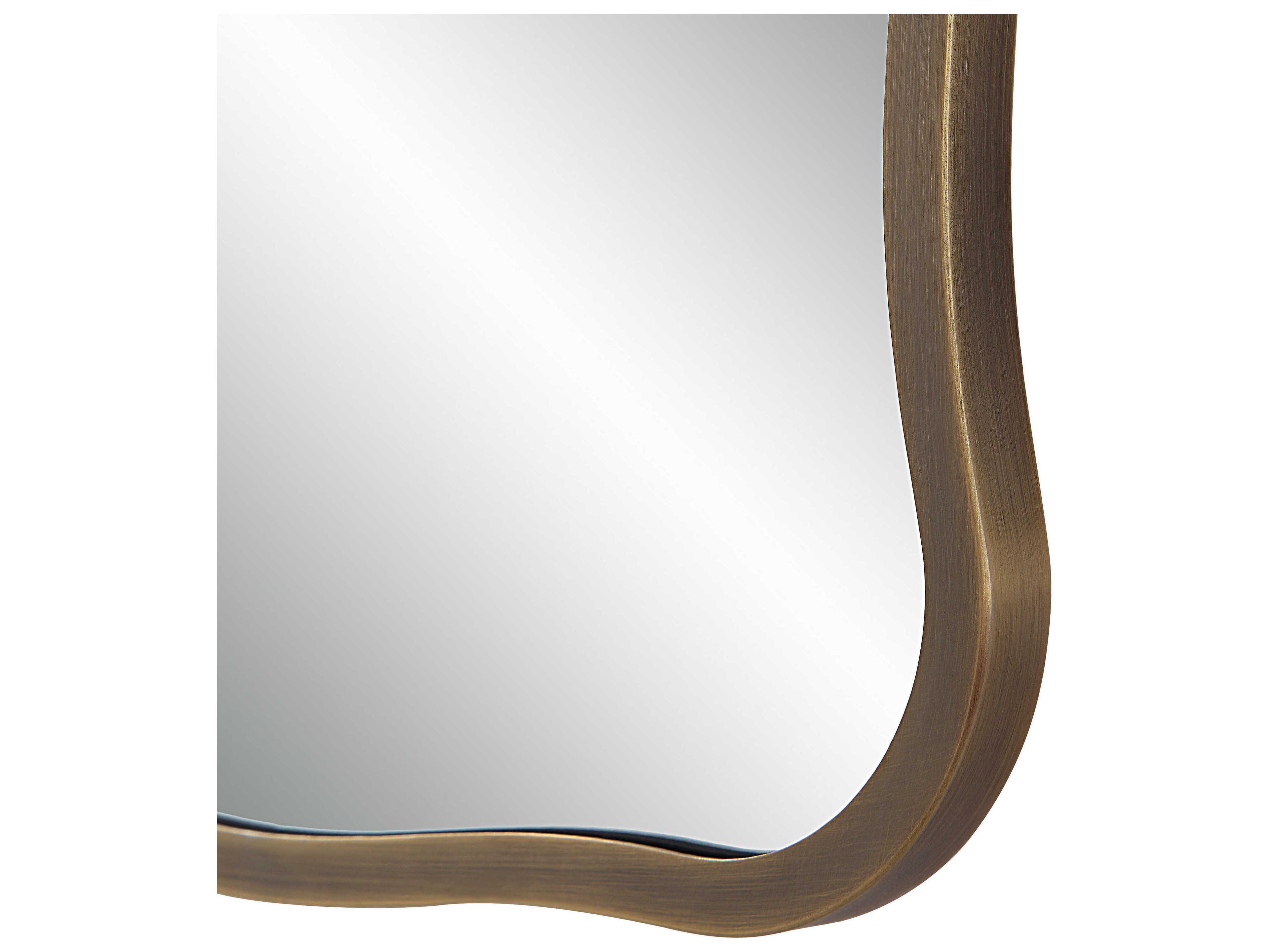 Renwil Basel Dark Antique Brushed Brass Rectangular Wall Mirror