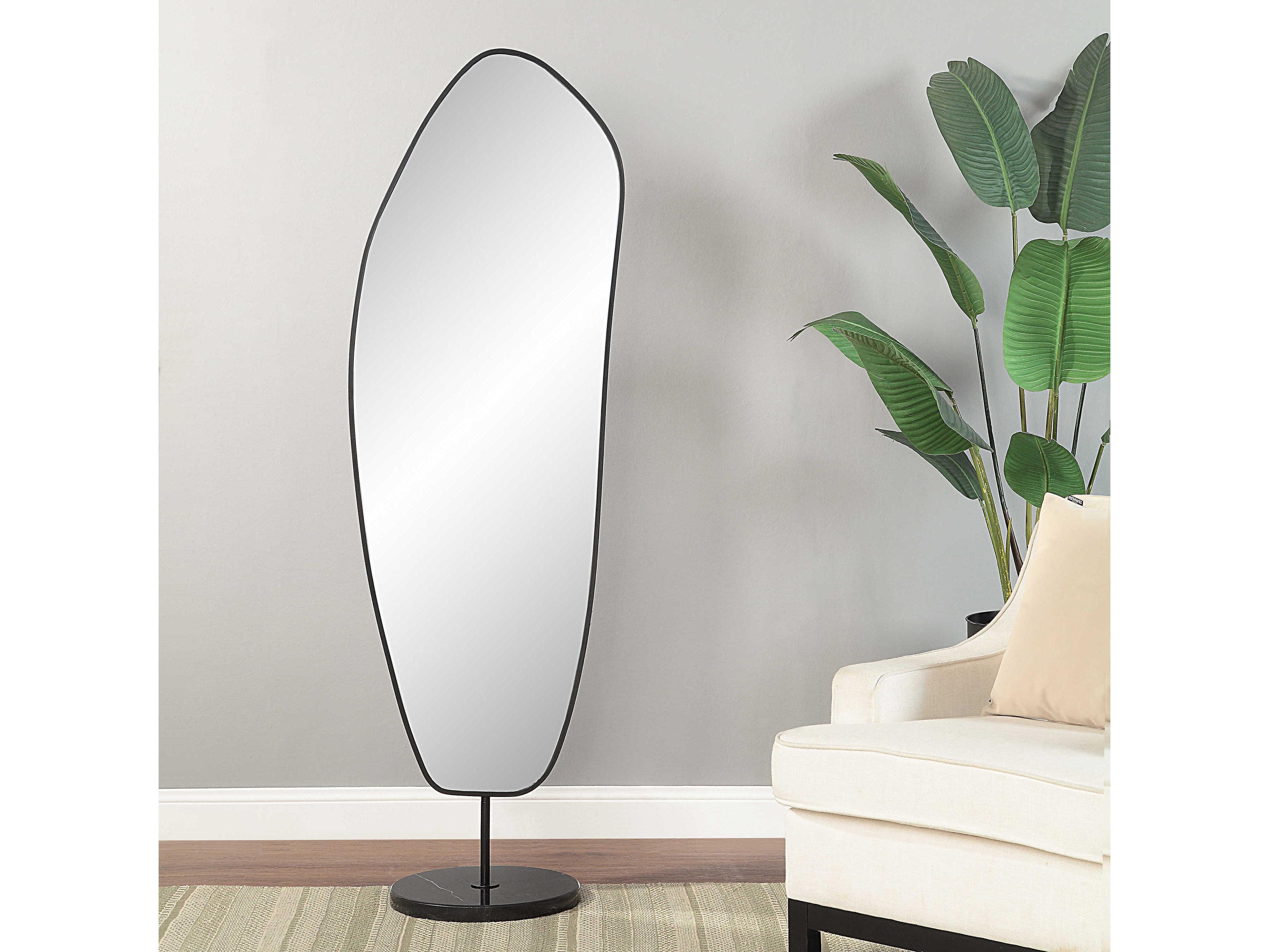 Renwil Arlon Matte Black Floor Mirror