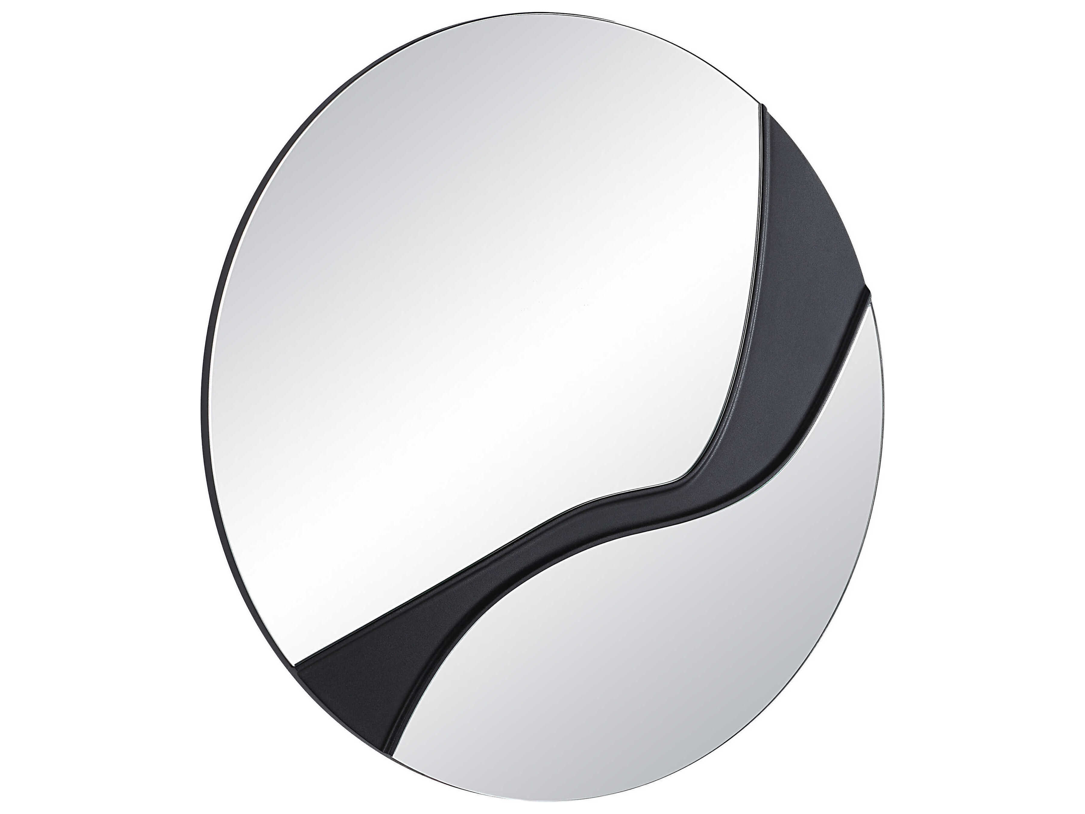 Renwil Dansk Textured Matte Black Round Wall Mirror Set of 3