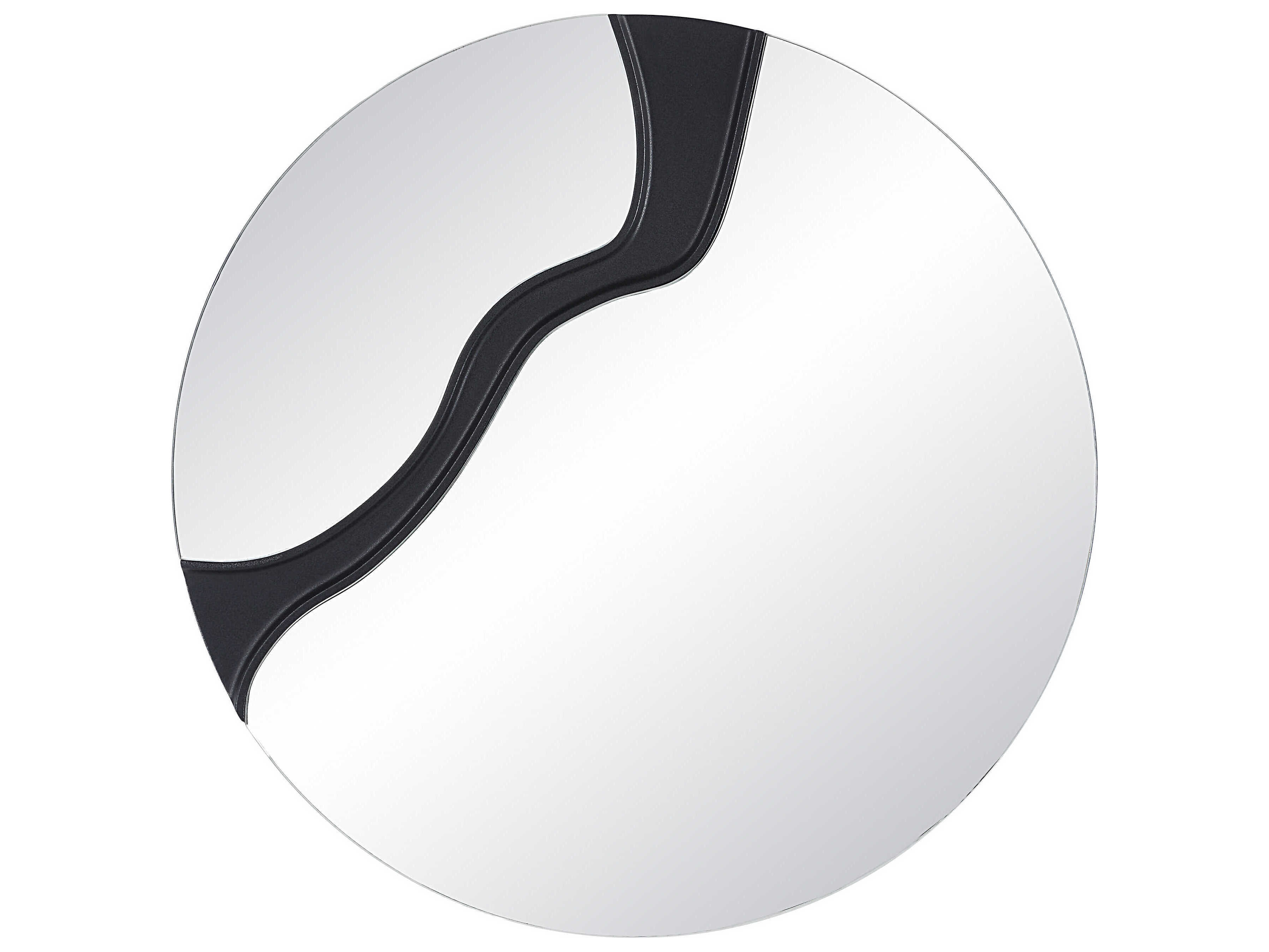 Renwil Dansk Textured Matte Black Round Wall Mirror Set of 3