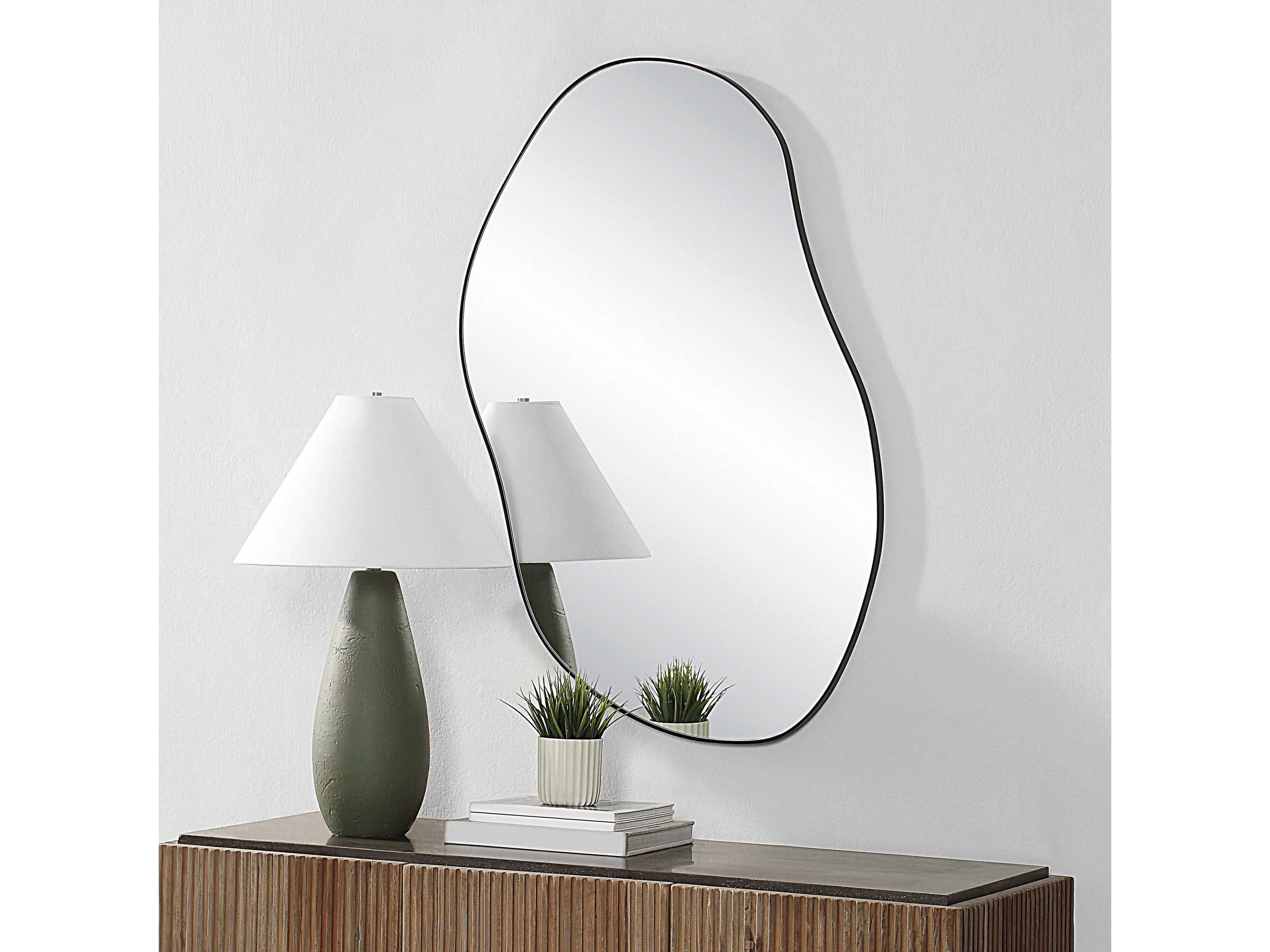 Renwil Jane Matte Black Wall Mirror