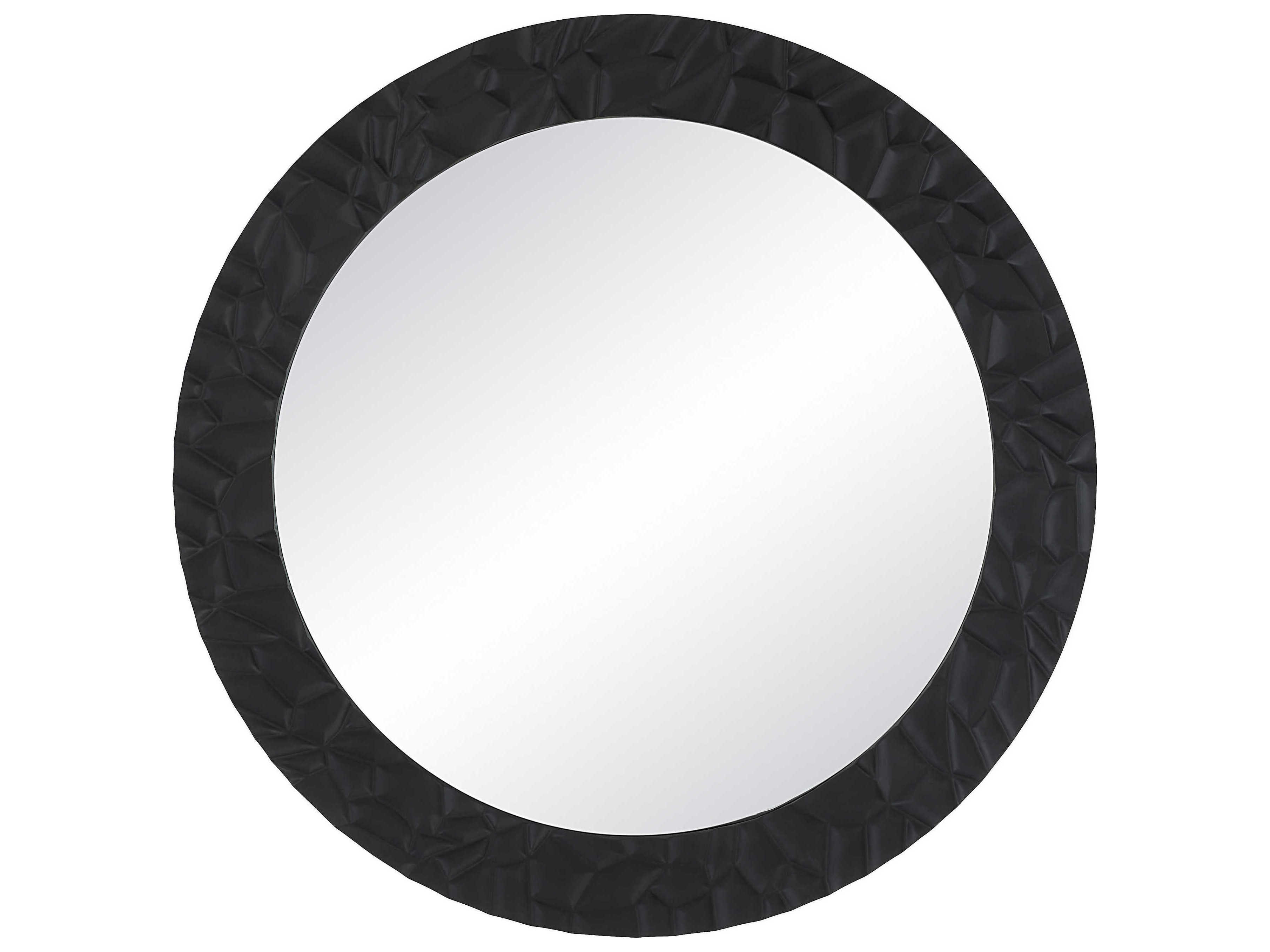 Renwil Tolima Matte Black Round Wall Mirror